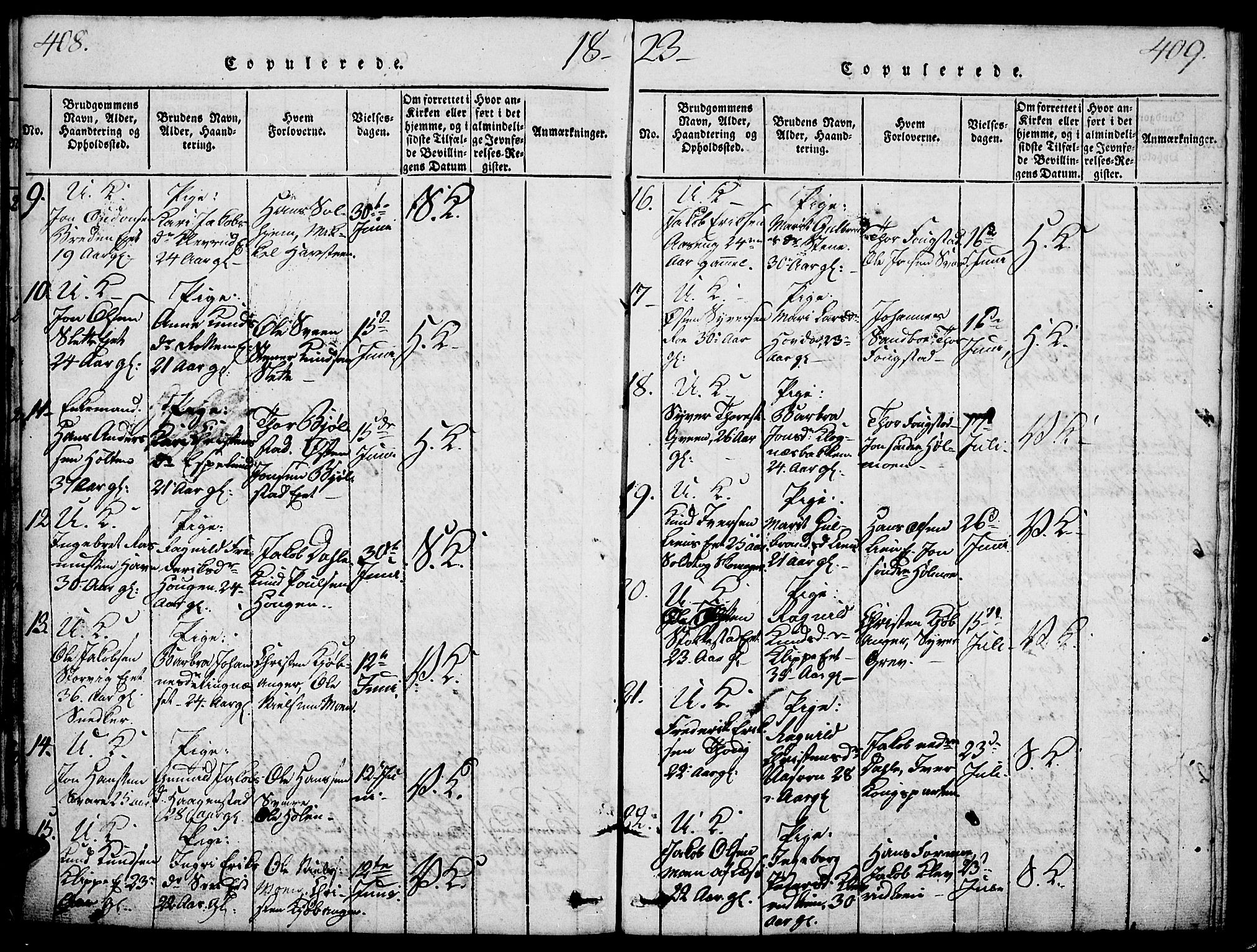 Vågå prestekontor, AV/SAH-PREST-076/H/Ha/Haa/L0003: Parish register (official) no. 3, 1815-1827, p. 408-409