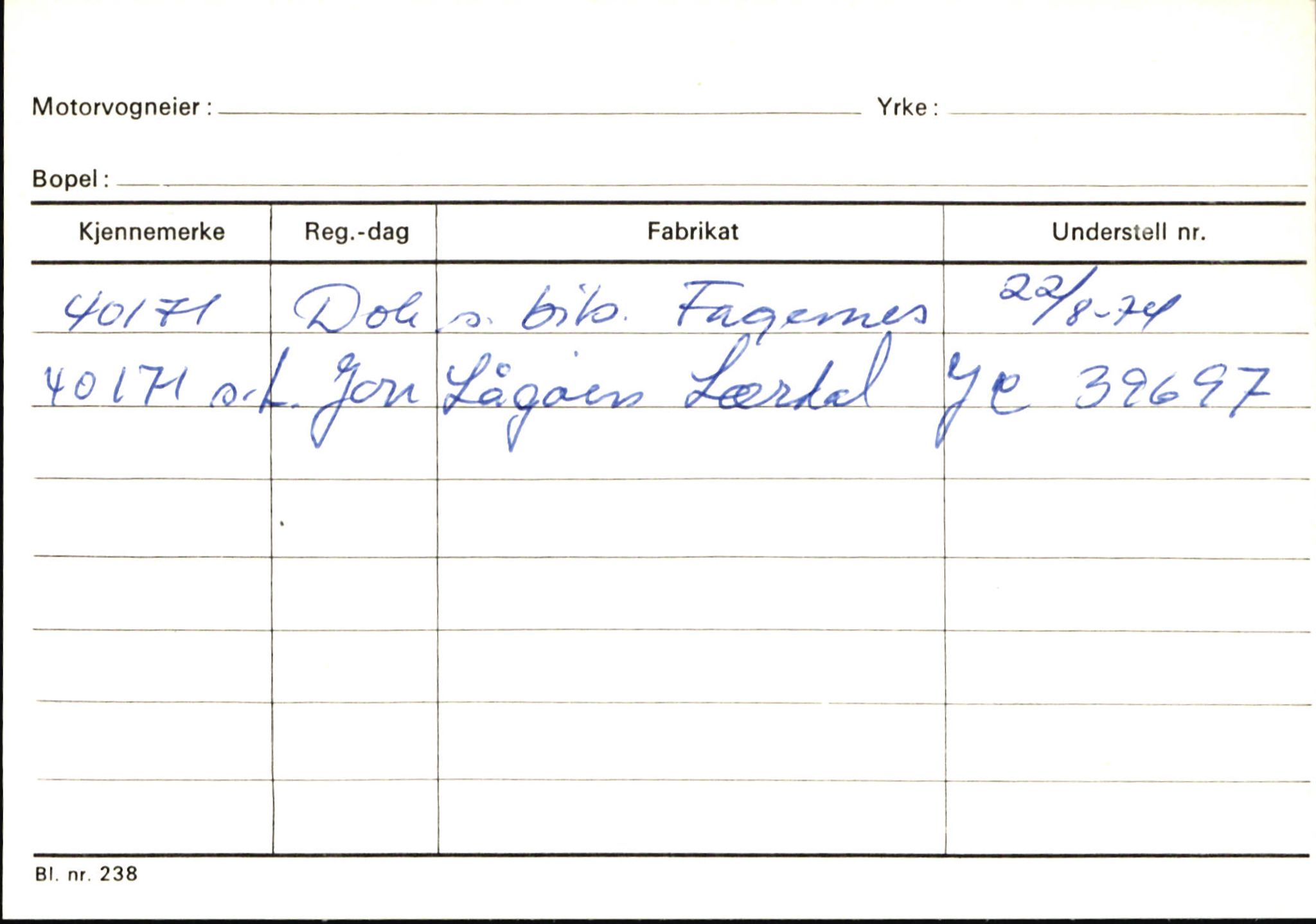 Statens vegvesen, Sogn og Fjordane vegkontor, SAB/A-5301/4/F/L0146: Registerkort Årdal R-Å samt diverse kort, 1945-1975, p. 1147