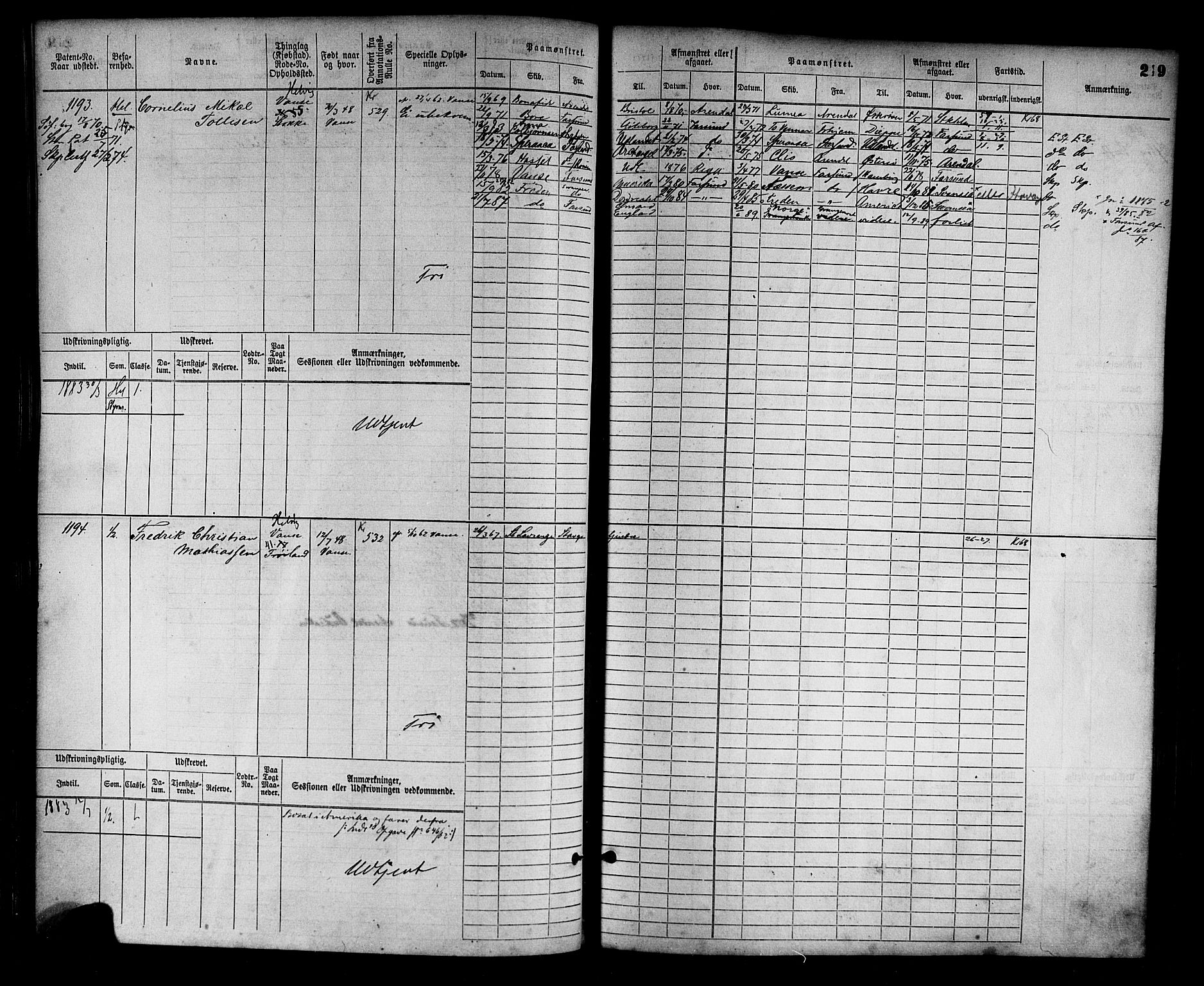 Farsund mønstringskrets, AV/SAK-2031-0017/F/Fb/L0002: Hovedrulle nr 759-1508, M-5, 1868-1900, p. 221