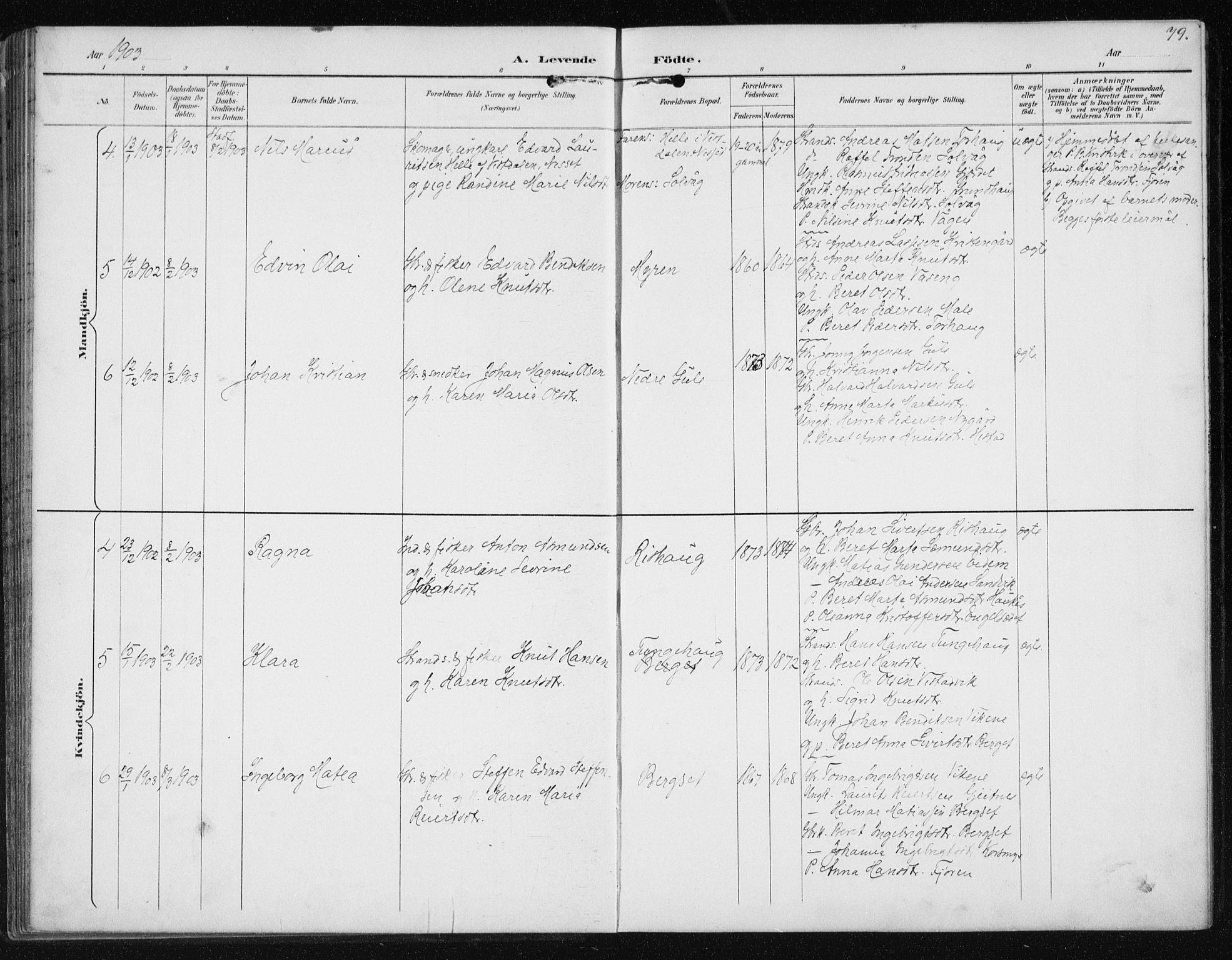 Ministerialprotokoller, klokkerbøker og fødselsregistre - Møre og Romsdal, AV/SAT-A-1454/566/L0773: Parish register (copy) no. 566C02, 1892-1909, p. 79