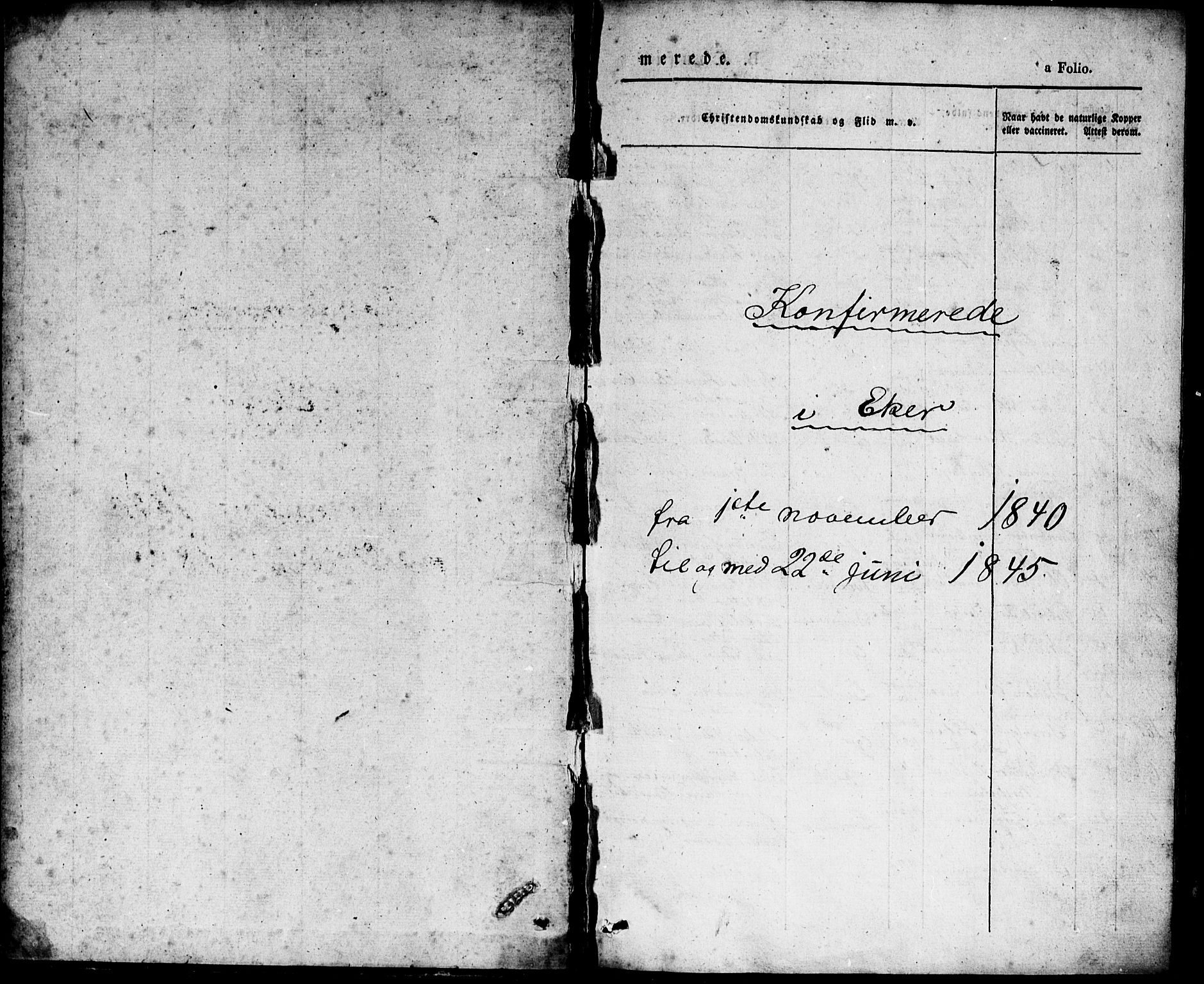 Eiker kirkebøker, AV/SAKO-A-4/F/Fa/L0013b: Parish register (official) no. I 13B, 1840-1845