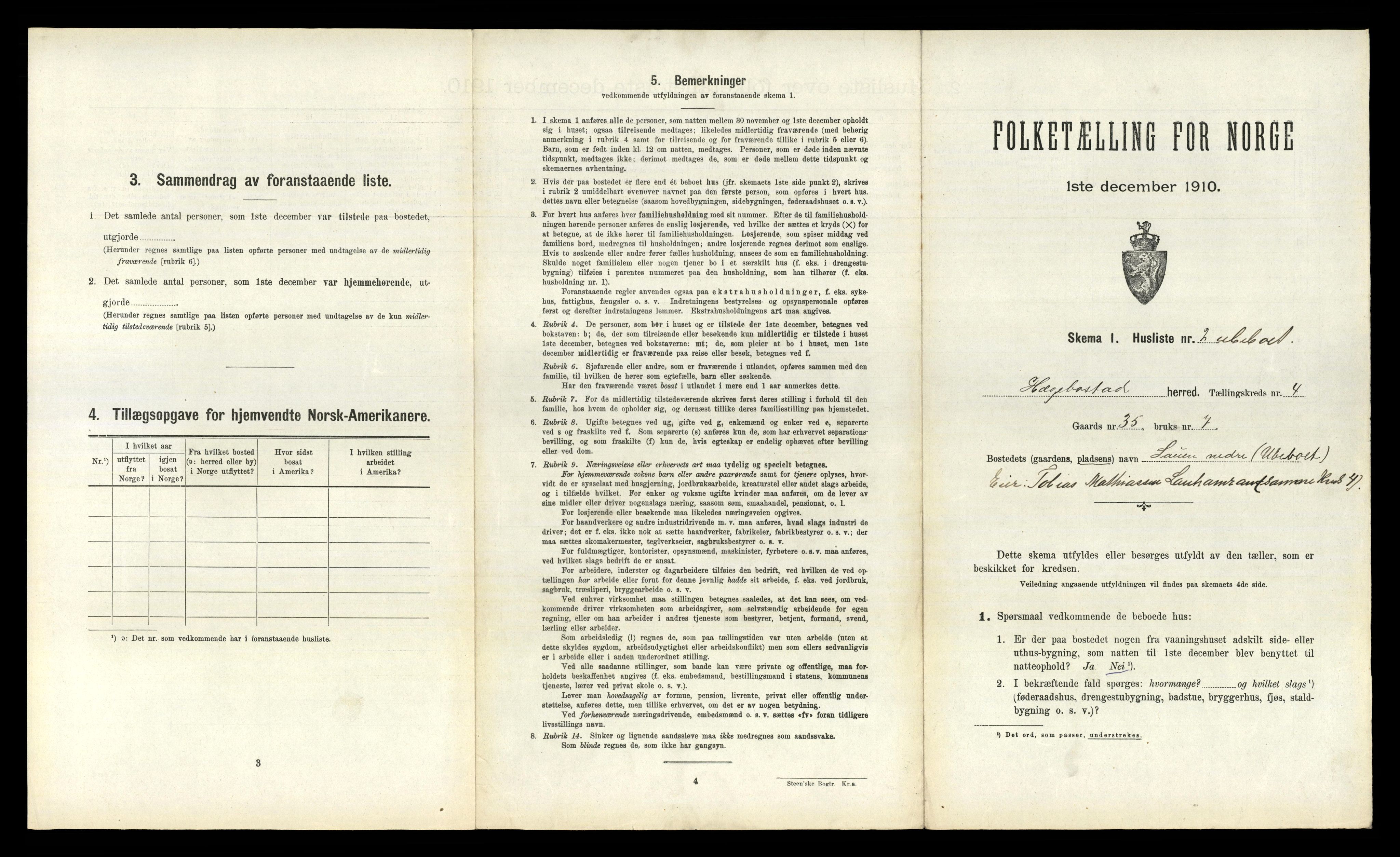 RA, 1910 census for Hægebostad, 1910, p. 327