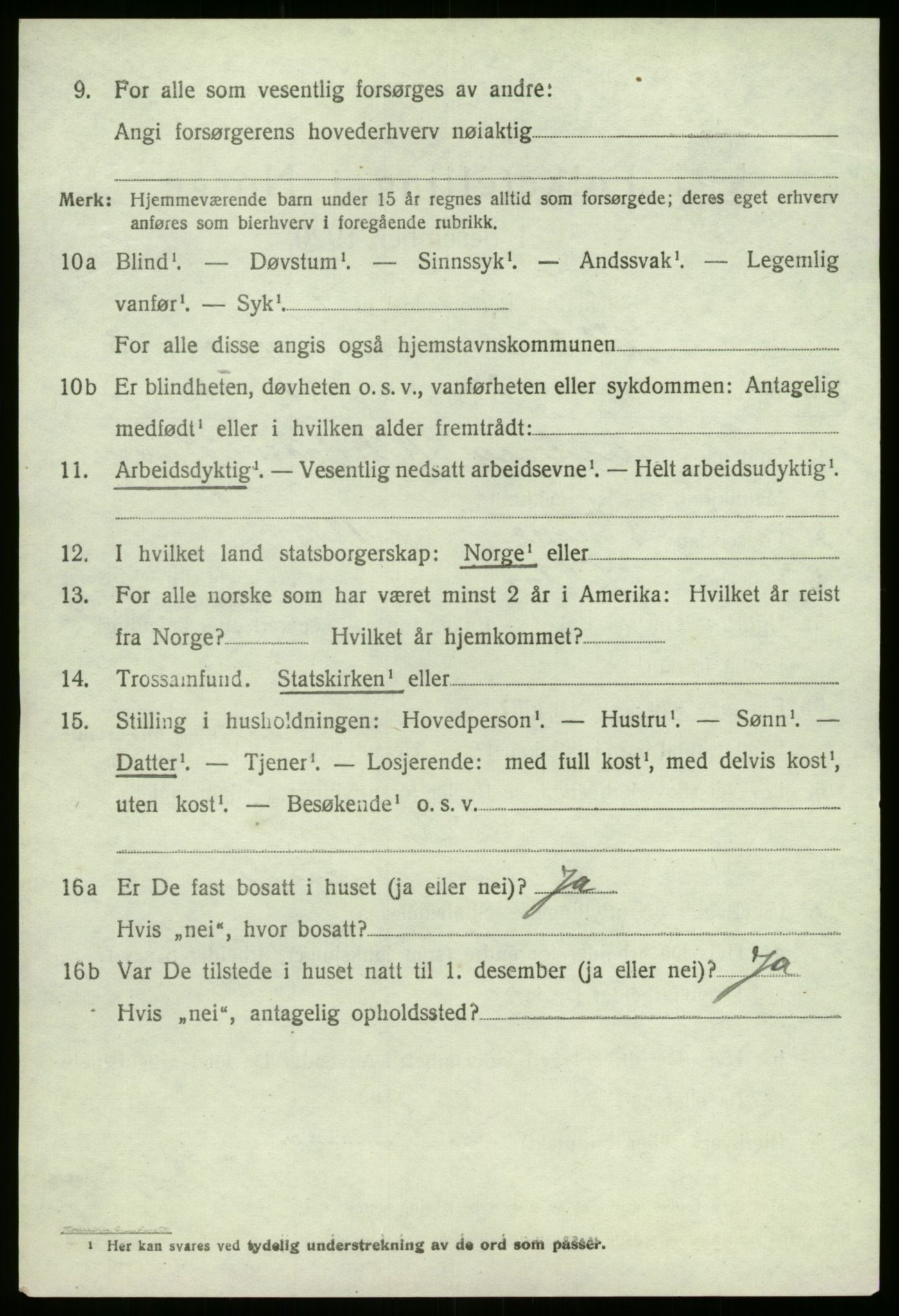 SAB, 1920 census for Jølster, 1920, p. 2361