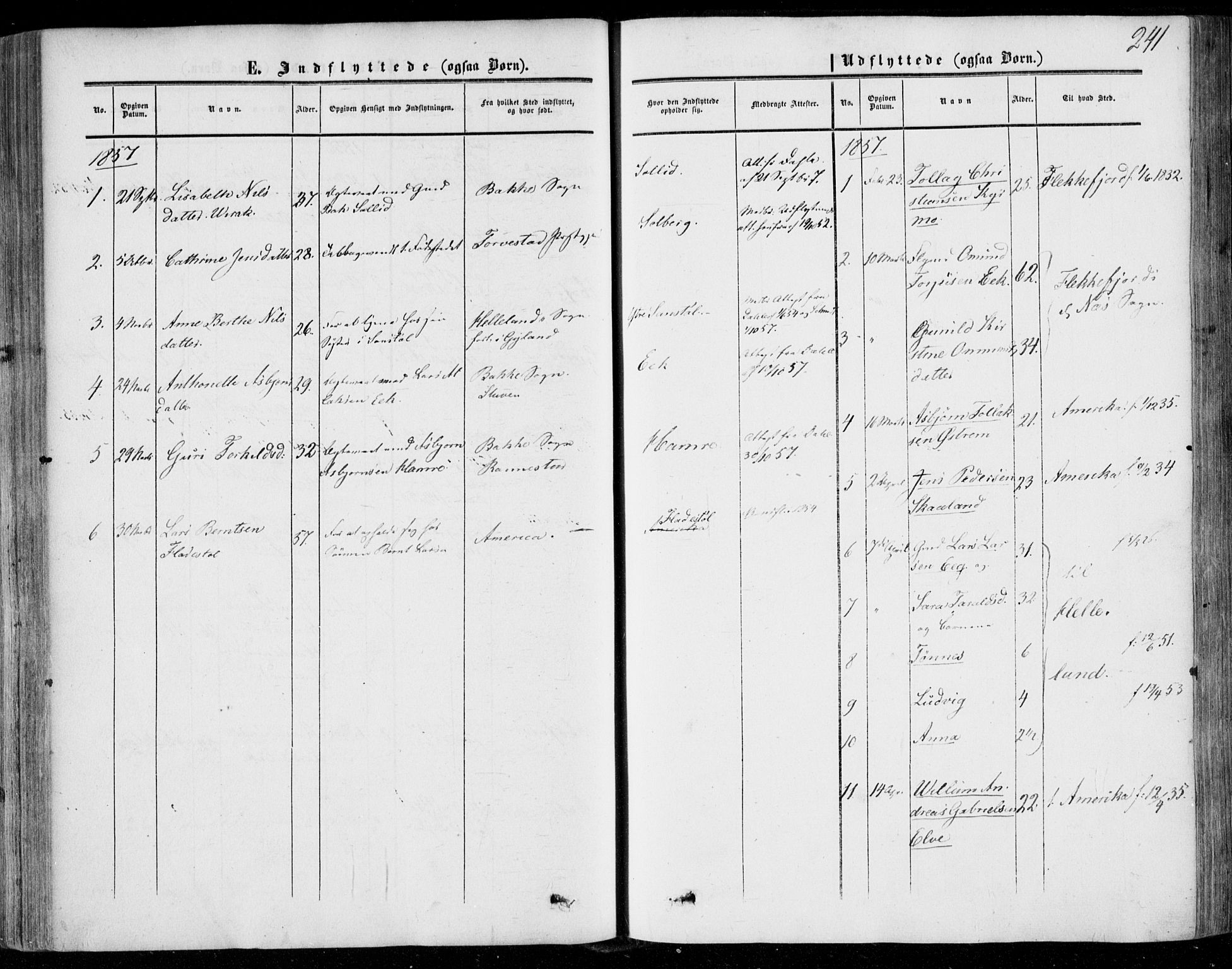 Lund sokneprestkontor, AV/SAST-A-101809/S06/L0009: Parish register (official) no. A 8, 1853-1877, p. 241