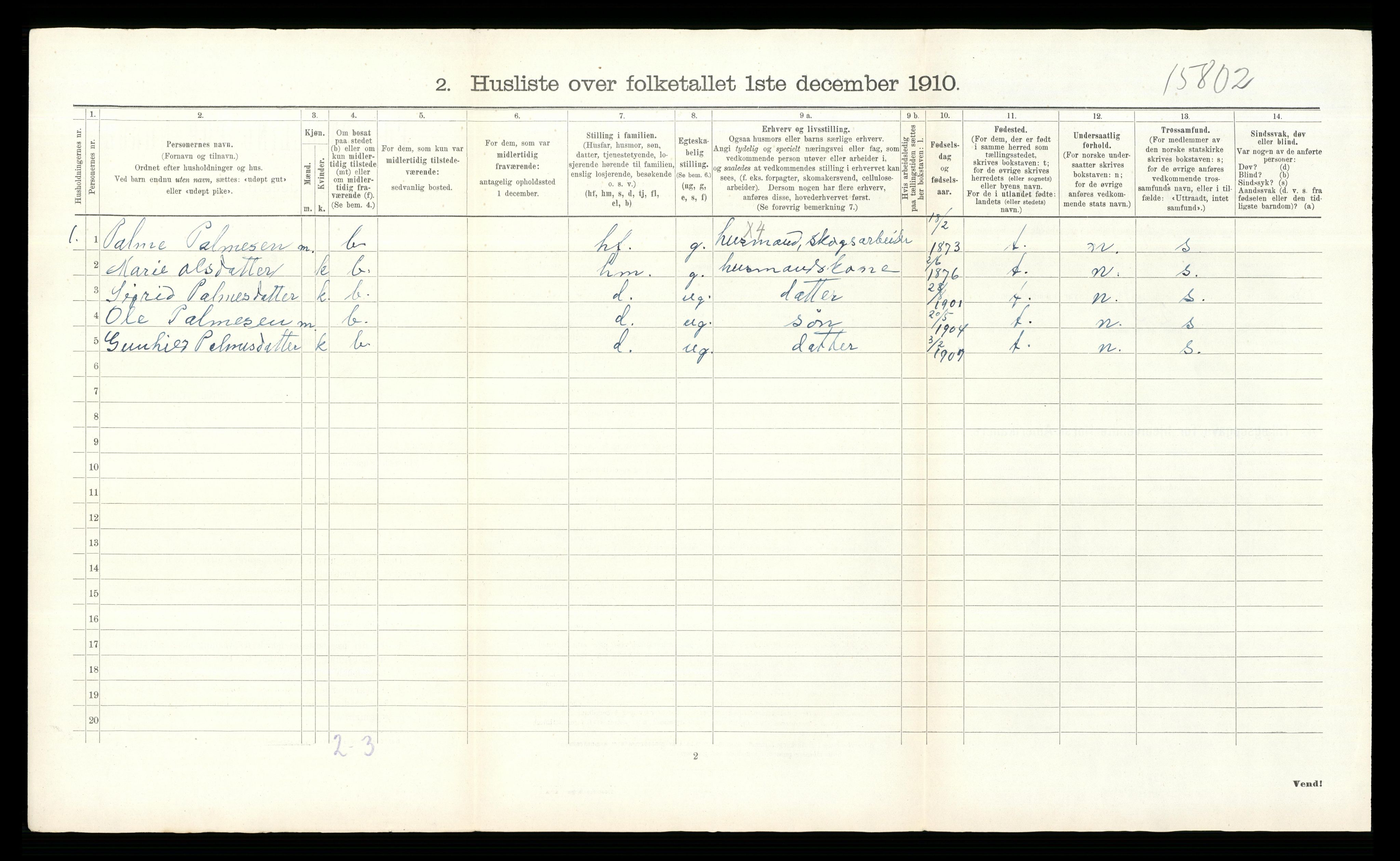 RA, 1910 census for Krødsherad, 1910, p. 42