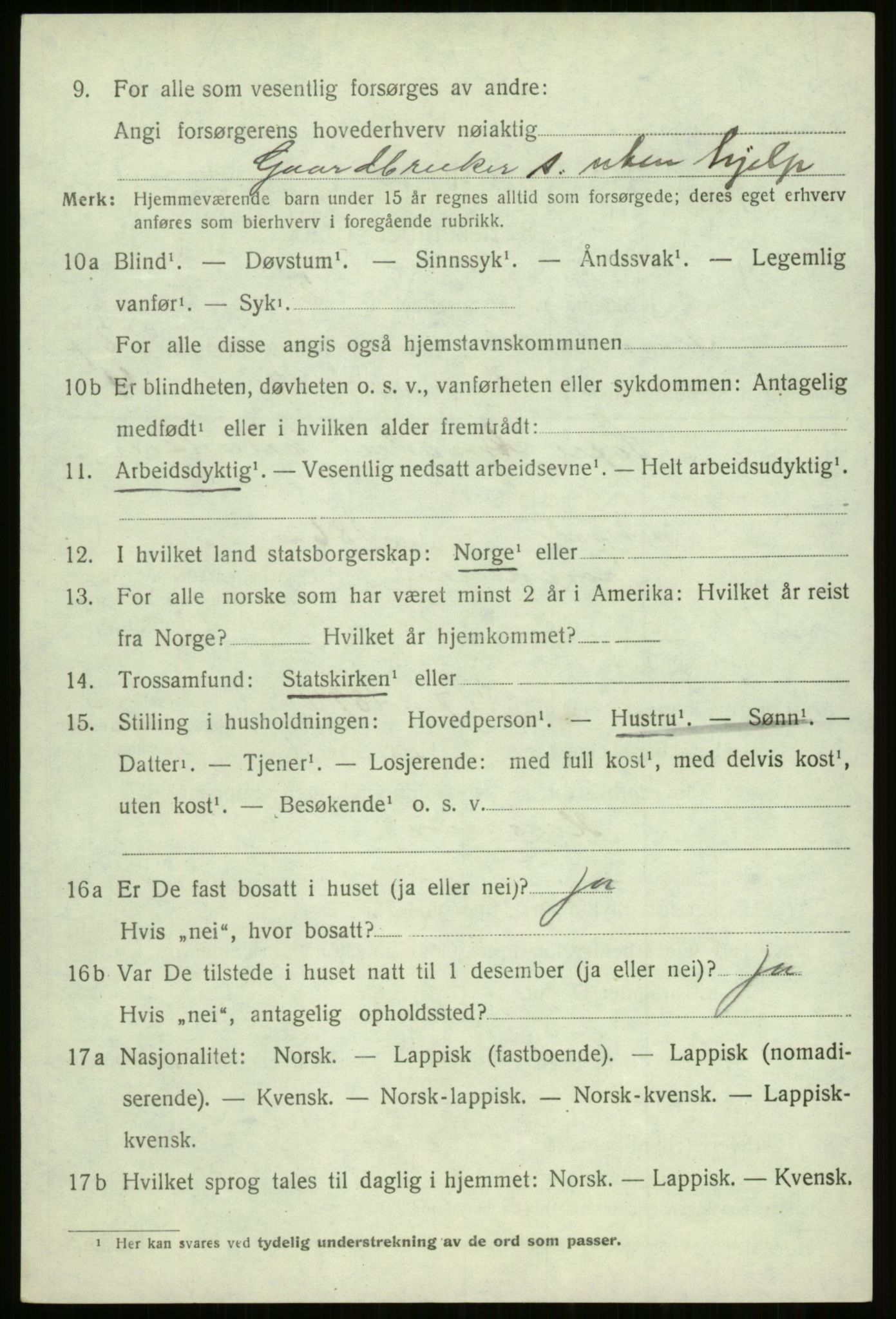 SATØ, 1920 census for Trondenes, 1920, p. 19807