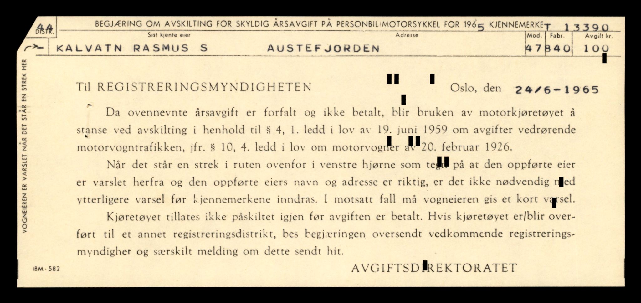 Møre og Romsdal vegkontor - Ålesund trafikkstasjon, AV/SAT-A-4099/F/Fe/L0039: Registreringskort for kjøretøy T 13361 - T 13530, 1927-1998, p. 477