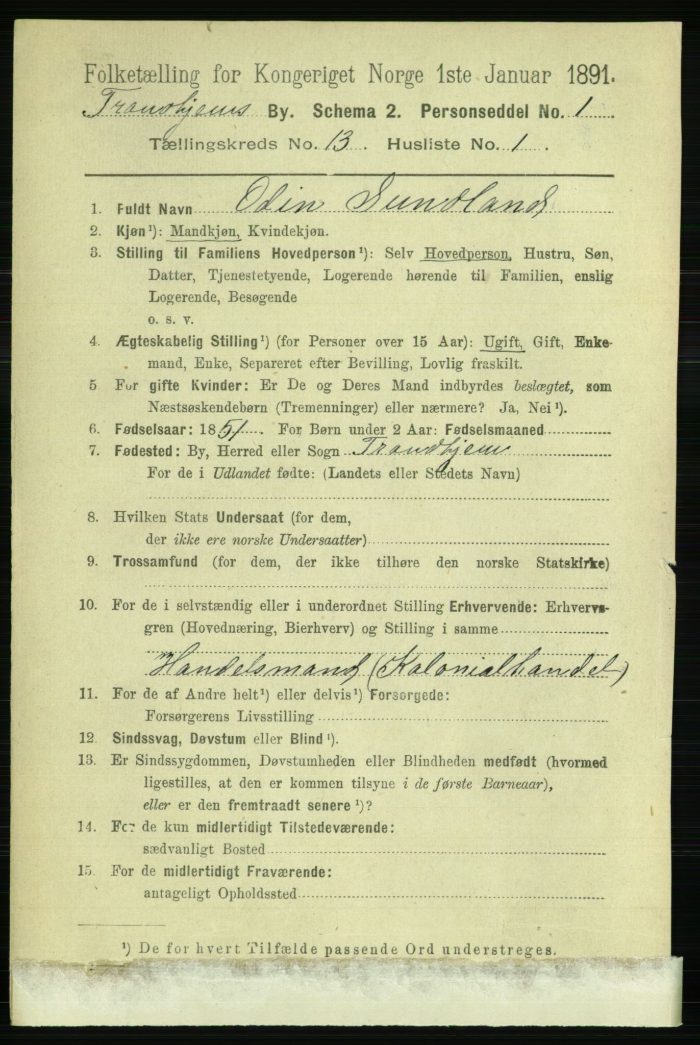 RA, 1891 census for 1601 Trondheim, 1891, p. 10195