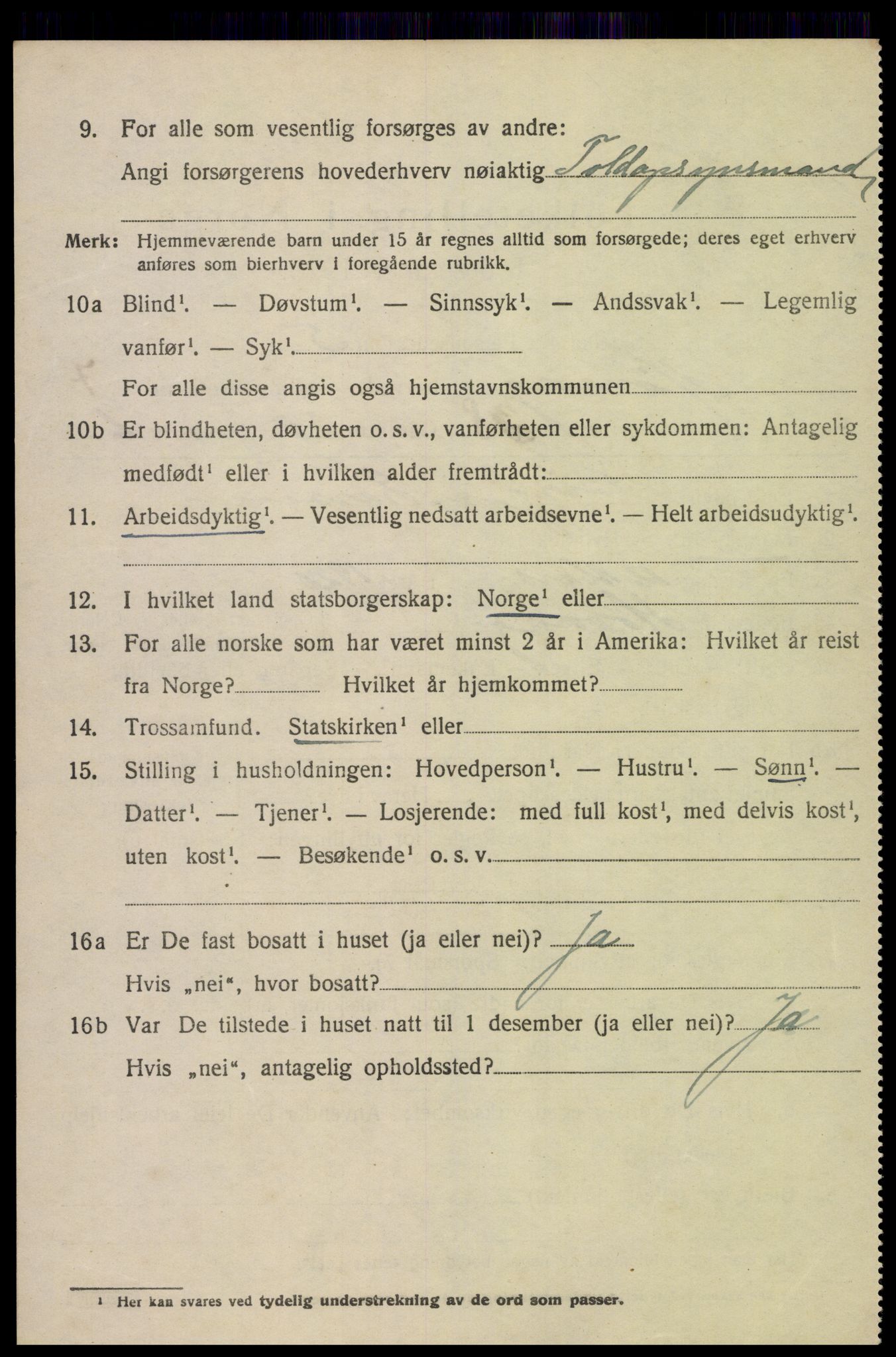 SAK, 1920 census for Høvåg, 1920, p. 4133