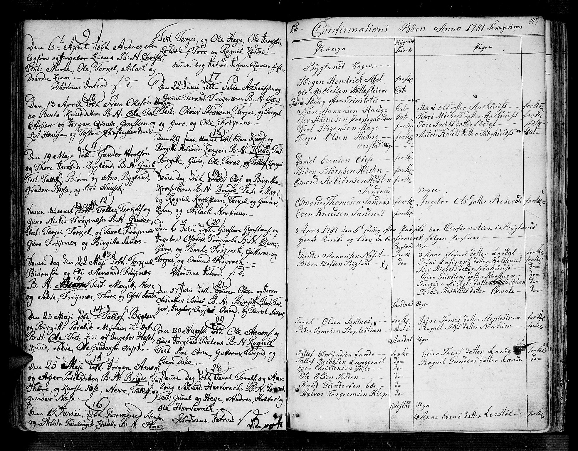 Bygland sokneprestkontor, SAK/1111-0006/F/Fa/Fab/L0002: Parish register (official) no. A 2, 1766-1816, p. 141