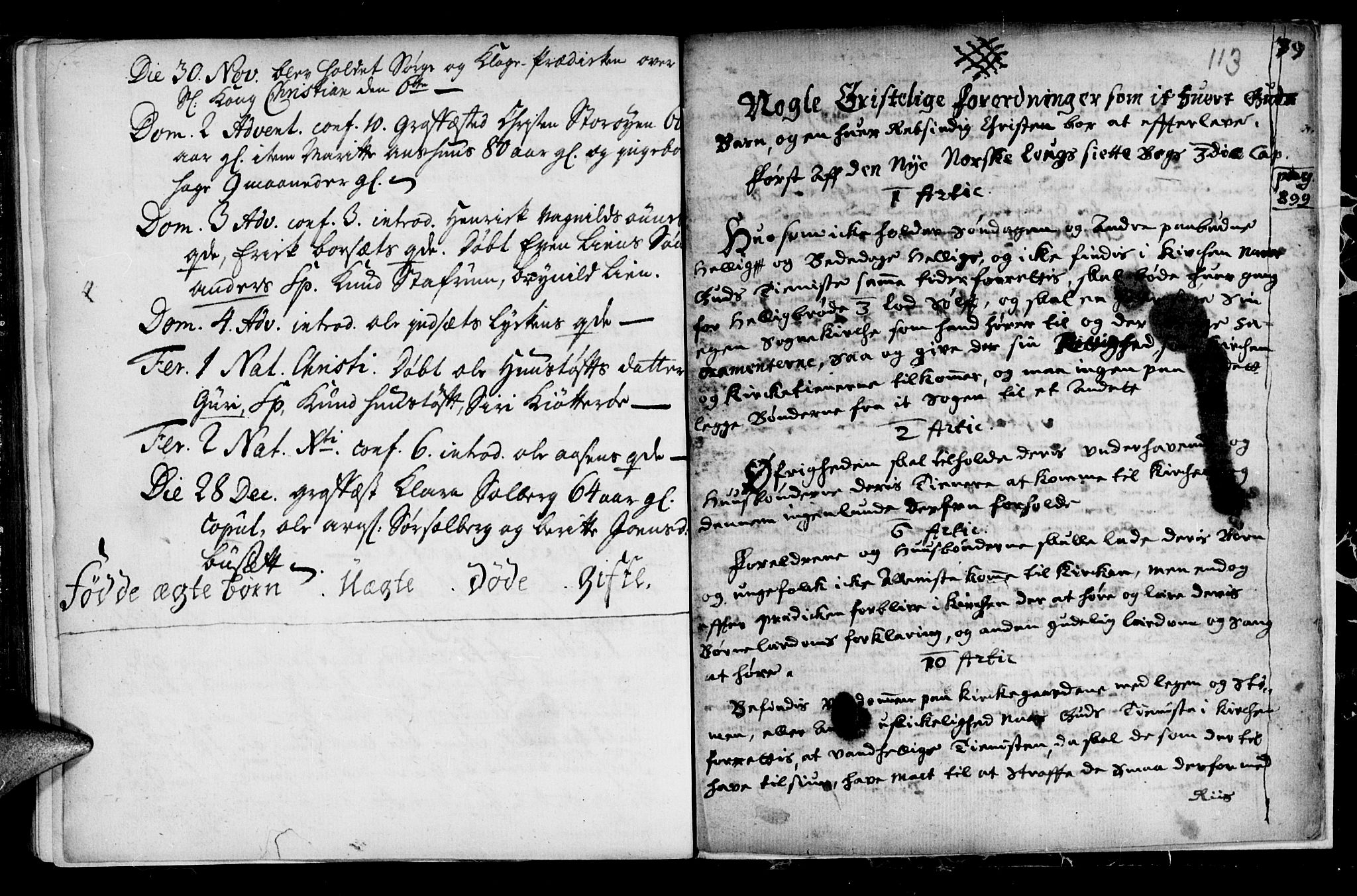 Ministerialprotokoller, klokkerbøker og fødselsregistre - Sør-Trøndelag, SAT/A-1456/689/L1036: Parish register (official) no. 689A01, 1696-1746, p. 113