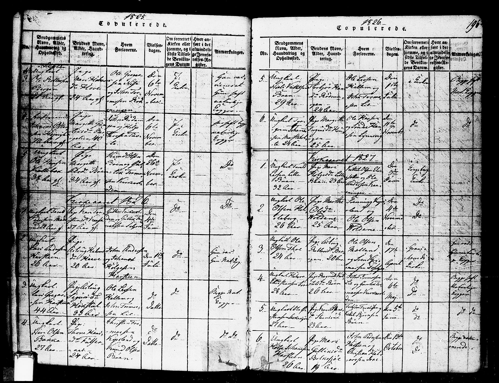 Gransherad kirkebøker, SAKO/A-267/F/Fa/L0001: Parish register (official) no. I 1, 1815-1843, p. 196