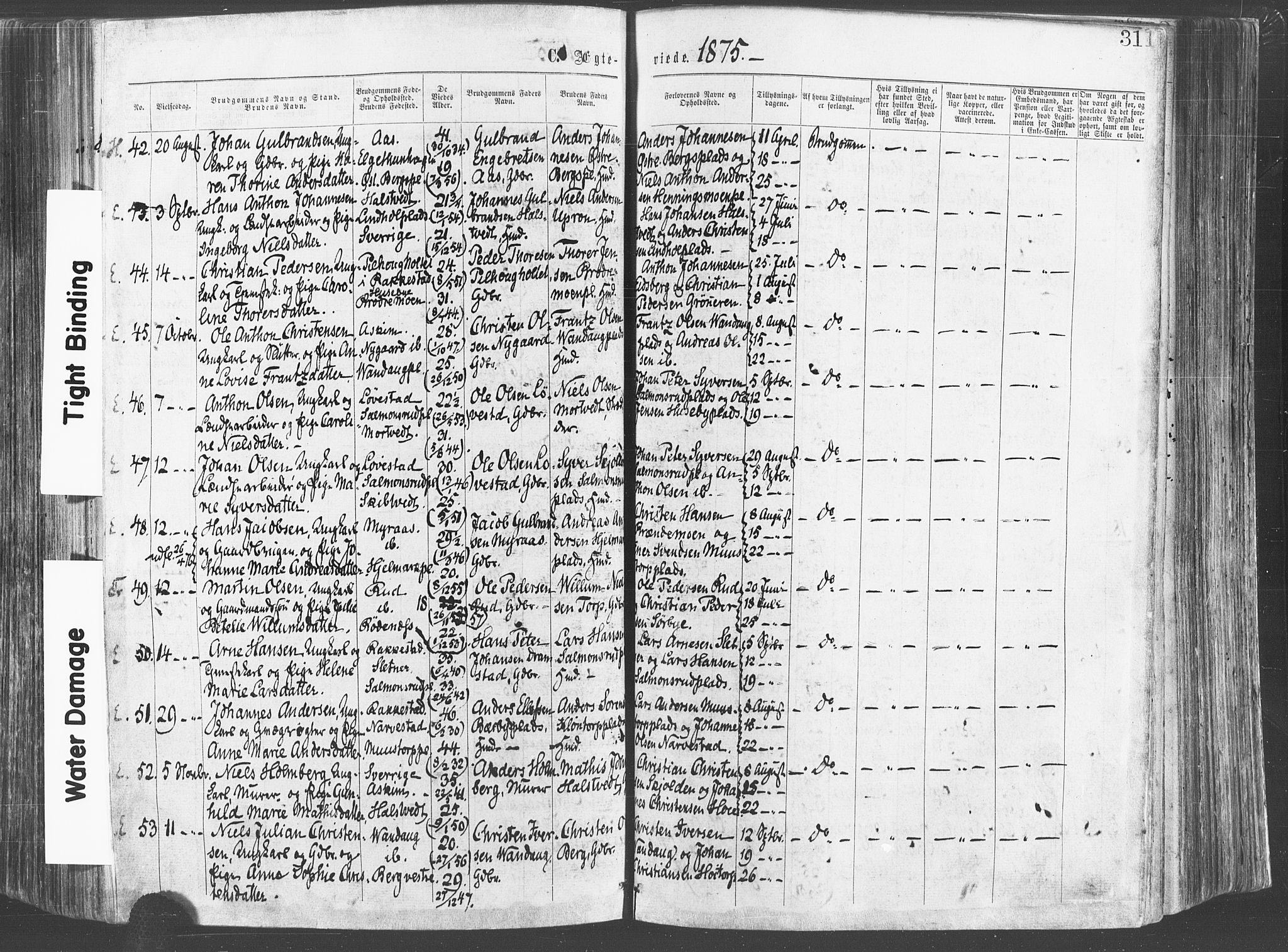 Eidsberg prestekontor Kirkebøker, AV/SAO-A-10905/F/Fa/L0011: Parish register (official) no. I 11, 1867-1878, p. 311