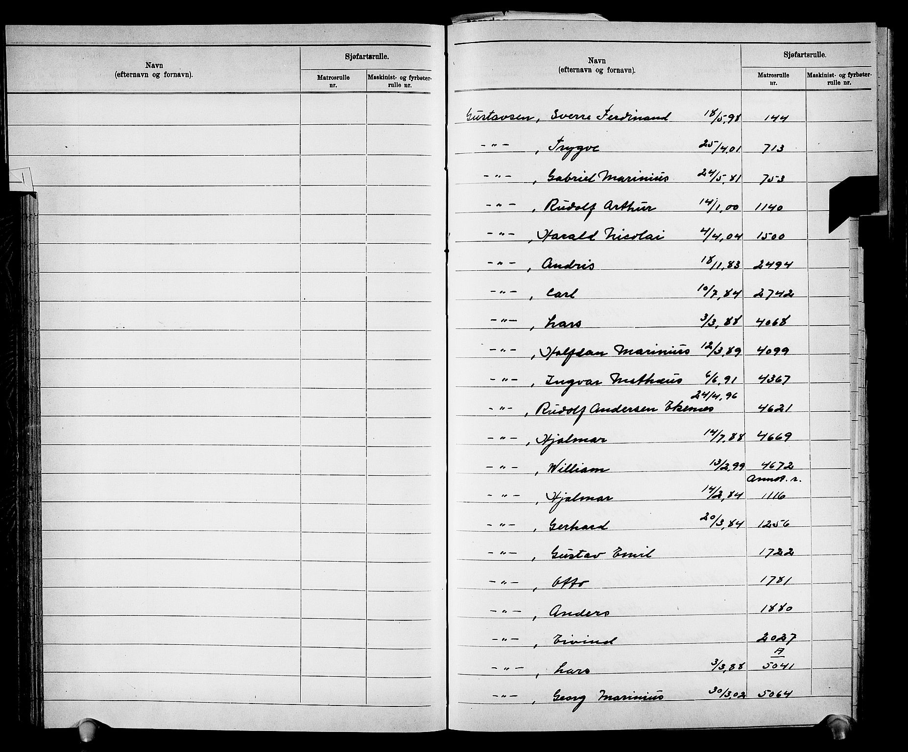 Drammen innrulleringsdistrikt, AV/SAKO-A-781/G/Ga/L0002: Navneregister til rullene, 1940, p. 53