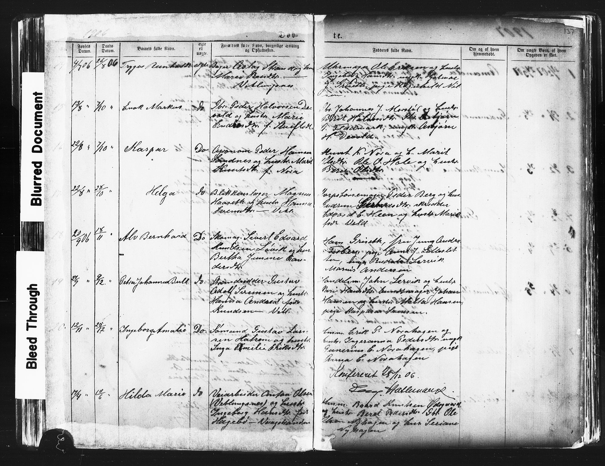 Ministerialprotokoller, klokkerbøker og fødselsregistre - Møre og Romsdal, AV/SAT-A-1454/544/L0580: Parish register (copy) no. 544C02, 1867-1909, p. 137