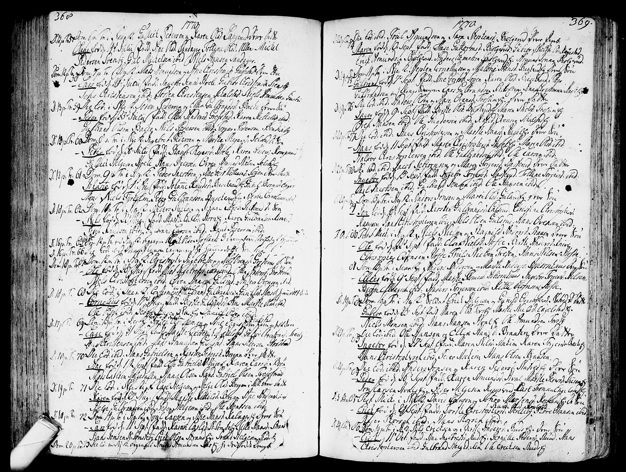 Modum kirkebøker, SAKO/A-234/F/Fa/L0002: Parish register (official) no. 2, 1741-1782, p. 368-369