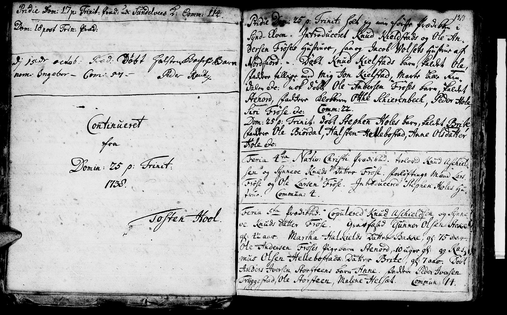 Ministerialprotokoller, klokkerbøker og fødselsregistre - Møre og Romsdal, AV/SAT-A-1454/519/L0241: Parish register (official) no. 519A01 /2, 1736-1760, p. 129