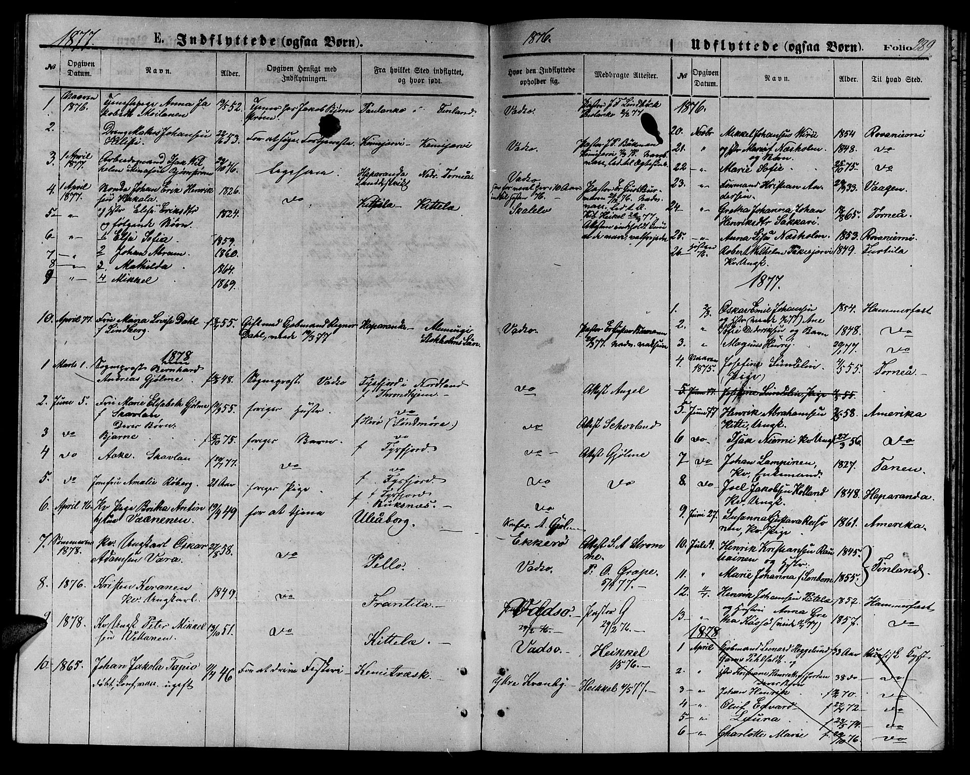 Vadsø sokneprestkontor, SATØ/S-1325/H/Hb/L0002klokker: Parish register (copy) no. 2, 1875-1884, p. 289