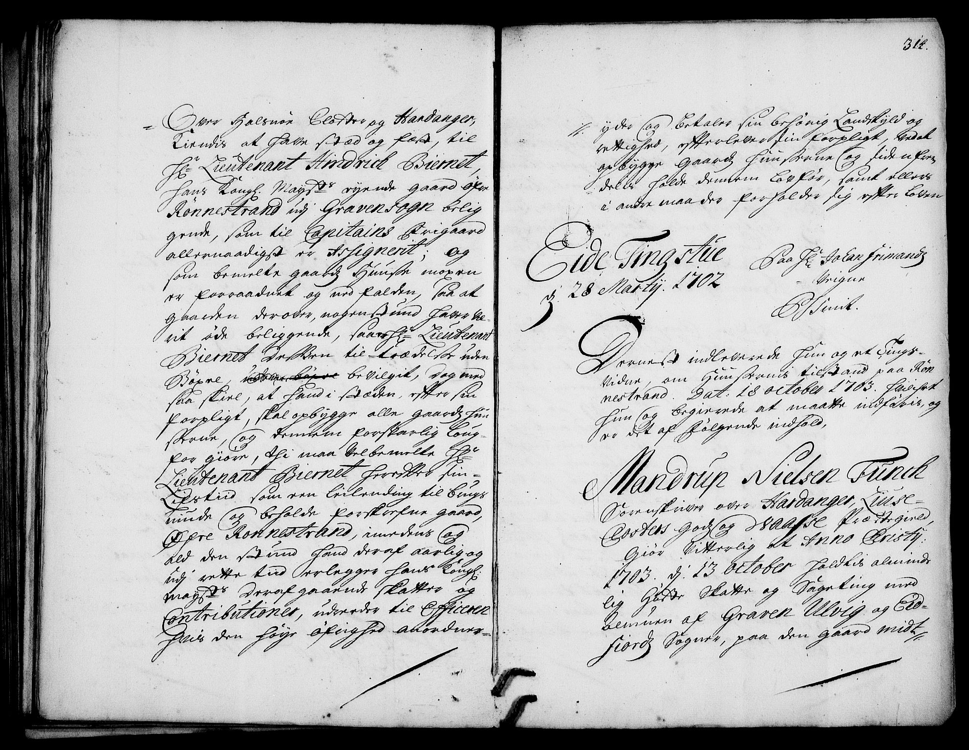 Rentekammeret inntil 1814, Realistisk ordnet avdeling, RA/EA-4070/On/L0003: [Jj 4]: Kommisjonsforretning over Vilhelm Hanssøns forpaktning av Halsnøy klosters gods, 1712-1722, p. 313b-314a