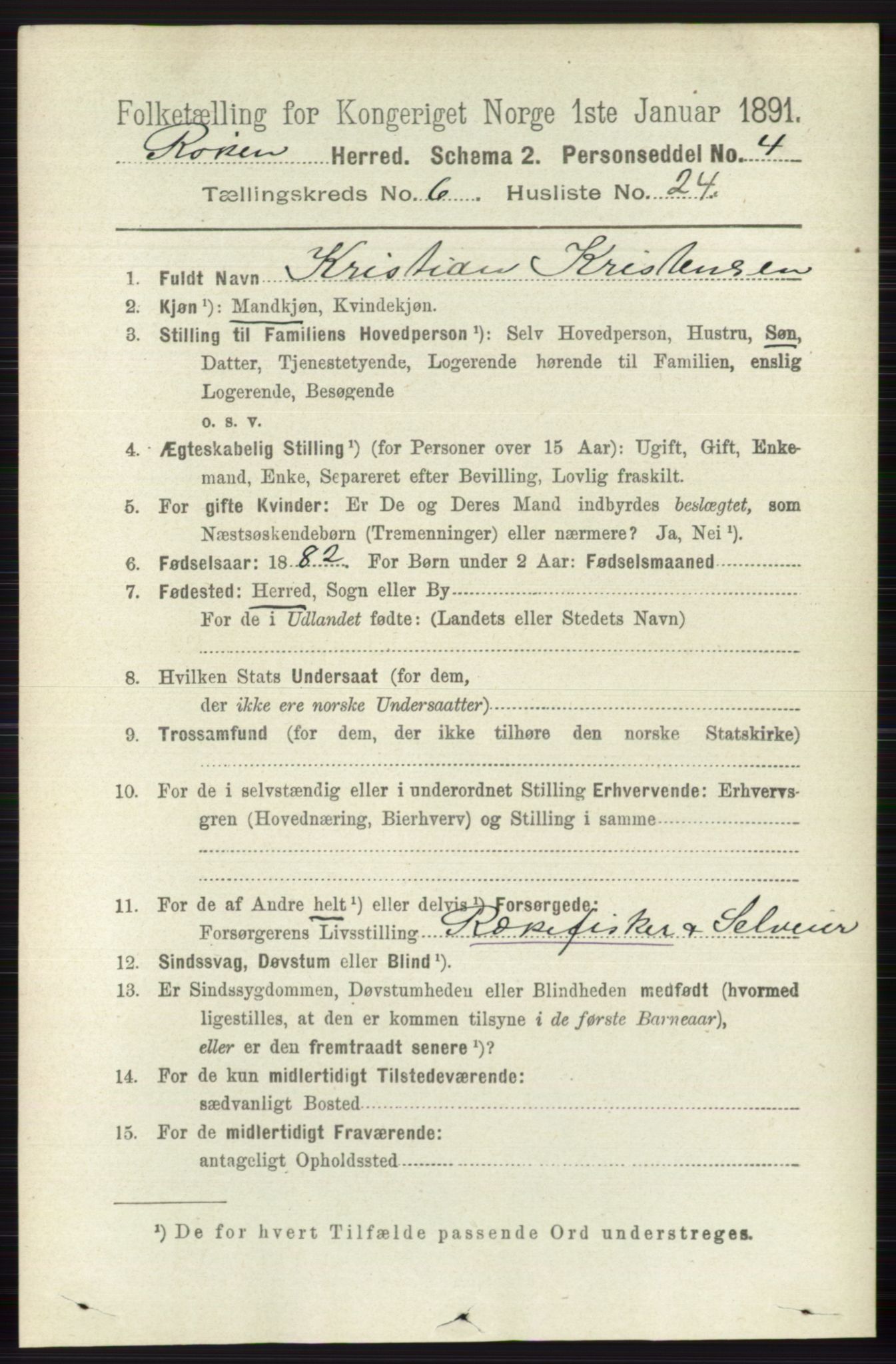 RA, 1891 census for 0627 Røyken, 1891, p. 3760