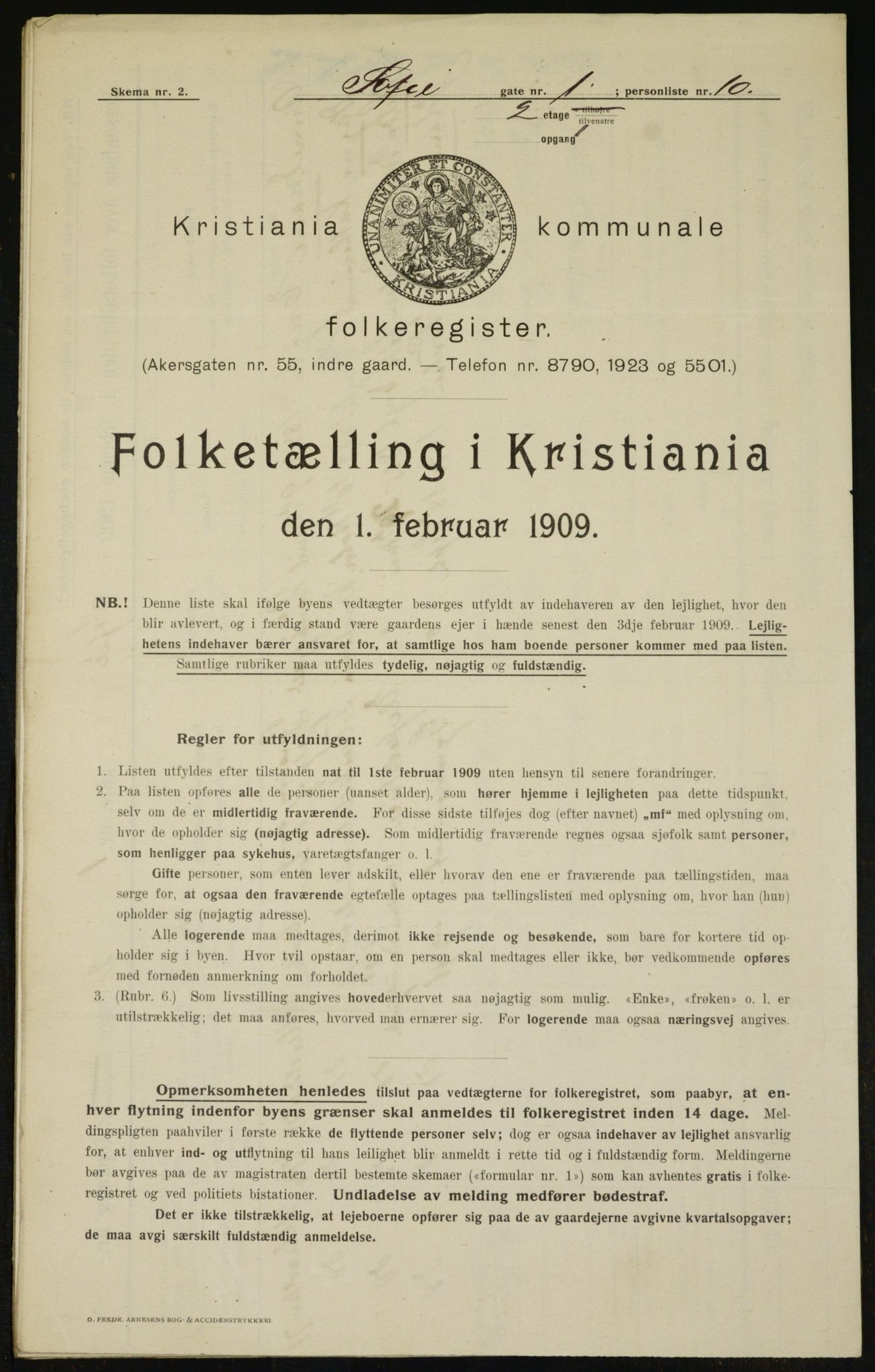 OBA, Municipal Census 1909 for Kristiania, 1909, p. 89473