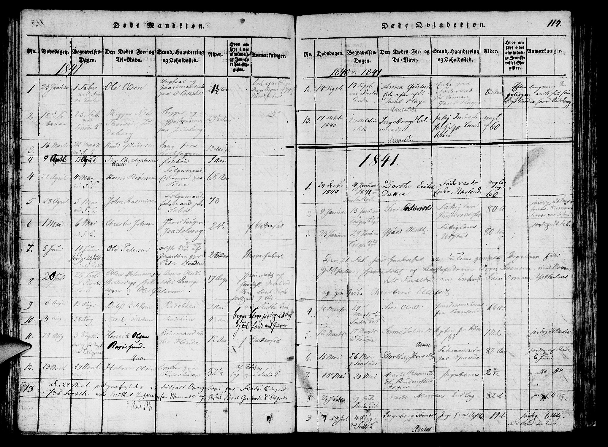 Finnøy sokneprestkontor, SAST/A-101825/H/Ha/Haa/L0006: Parish register (official) no. A 6, 1816-1846, p. 114