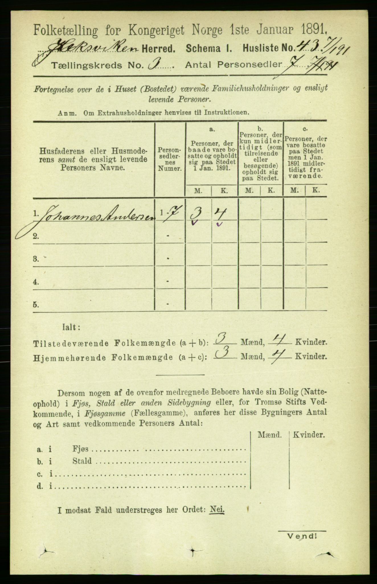 RA, 1891 census for 1718 Leksvik, 1891, p. 1134