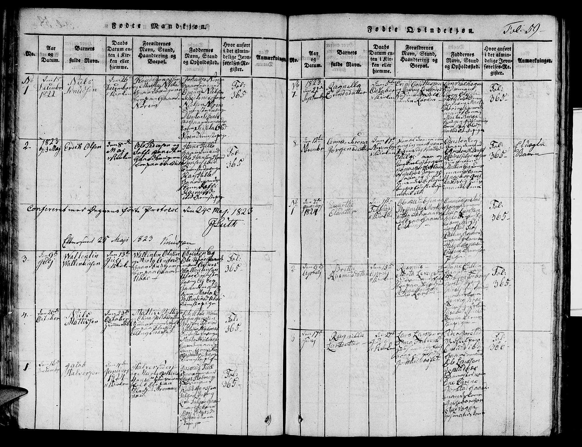 Nedstrand sokneprestkontor, AV/SAST-A-101841/01/V: Parish register (copy) no. B 1 /2, 1816-1847, p. 59