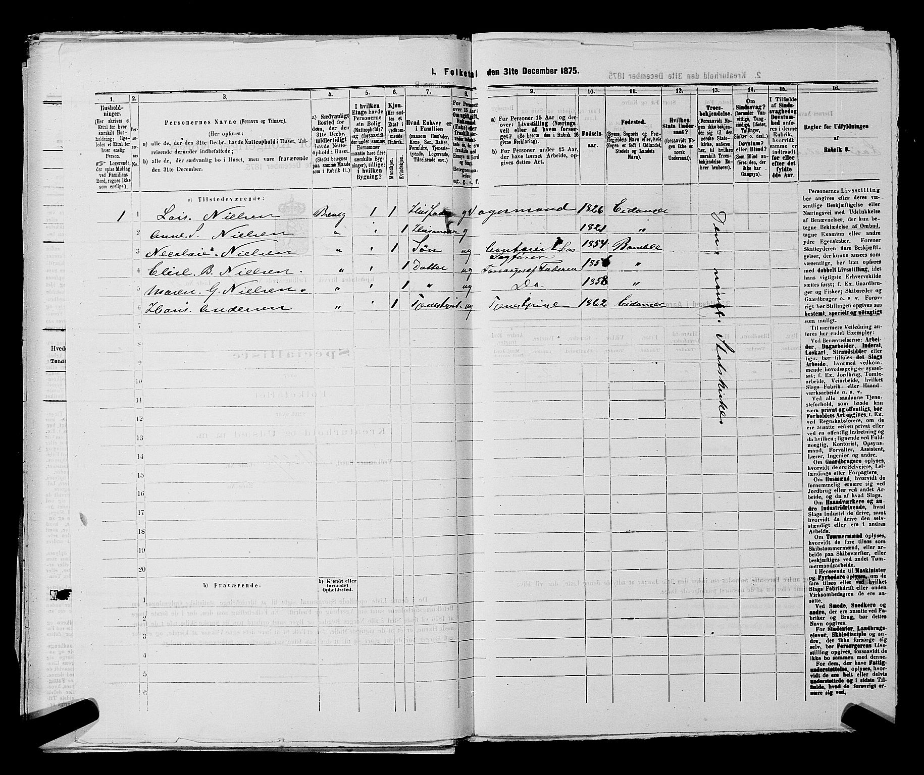 SAKO, 1875 census for 0804P Brevik, 1875, p. 71