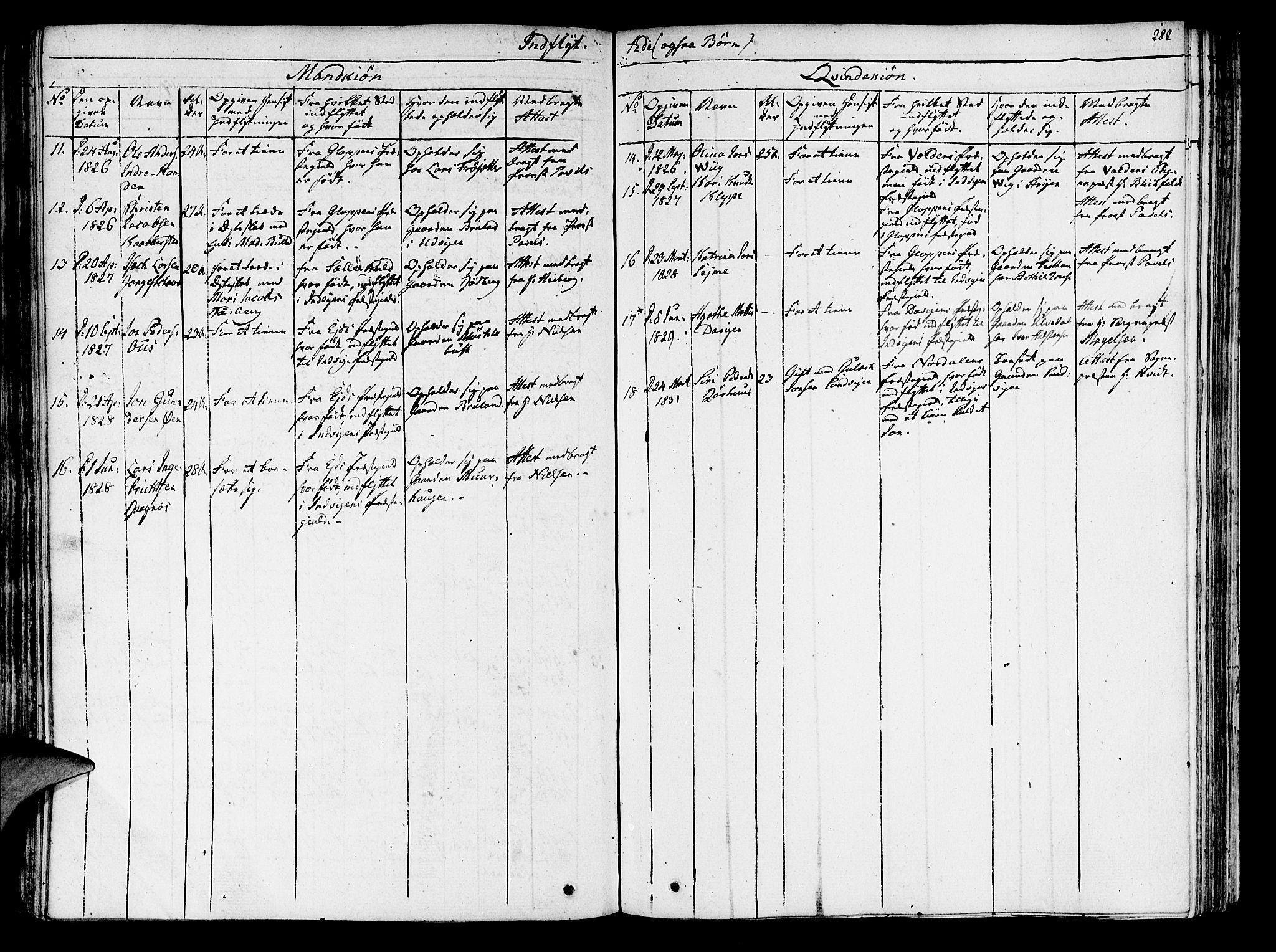 Innvik sokneprestembete, AV/SAB-A-80501: Parish register (official) no. A 3, 1820-1832, p. 282