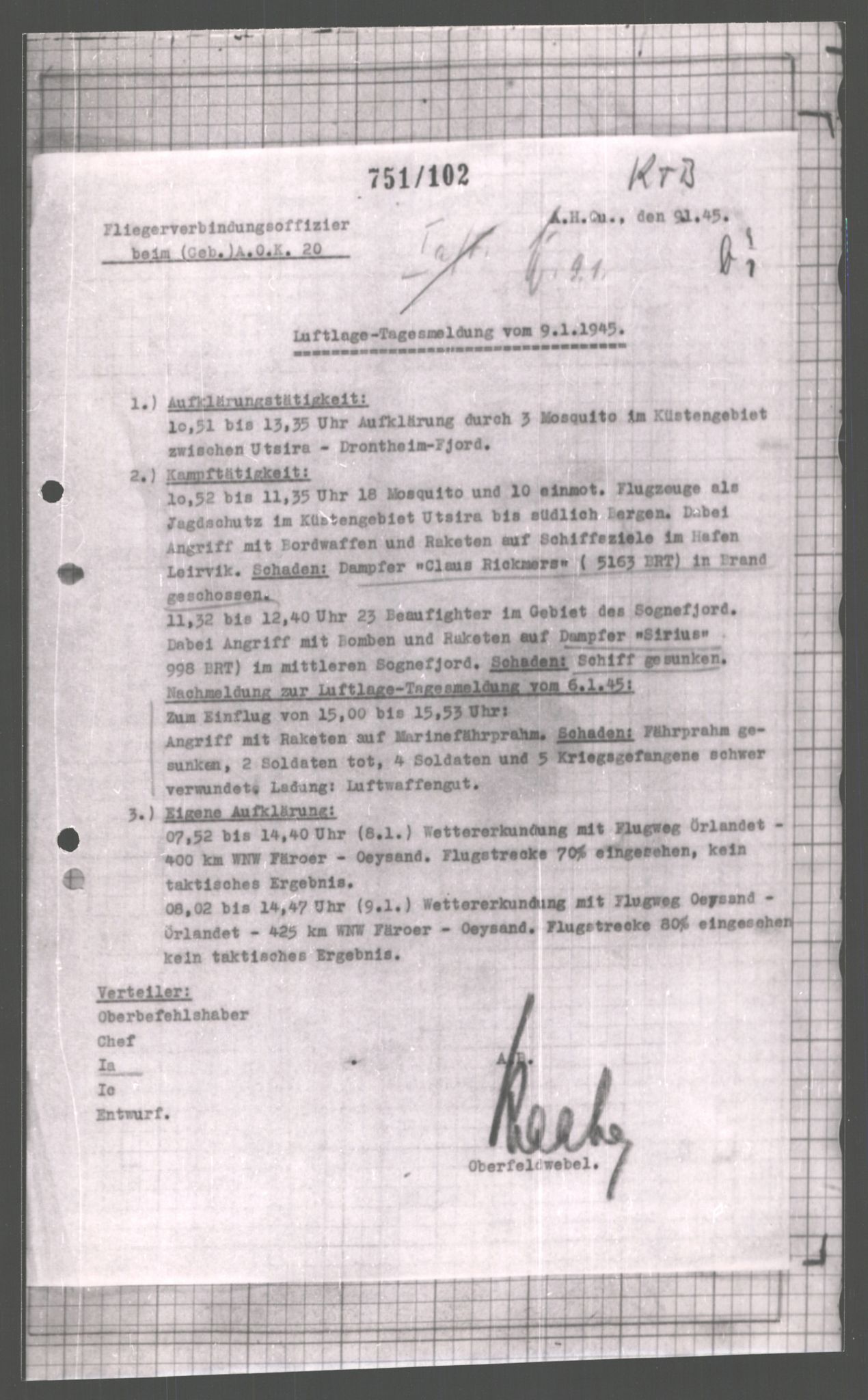 Forsvarets Overkommando. 2 kontor. Arkiv 11.4. Spredte tyske arkivsaker, AV/RA-RAFA-7031/D/Dar/Dara/L0001: Krigsdagbøker for 20. Gebirgs-Armee-Oberkommando (AOK 20), 1944-1945, p. 541