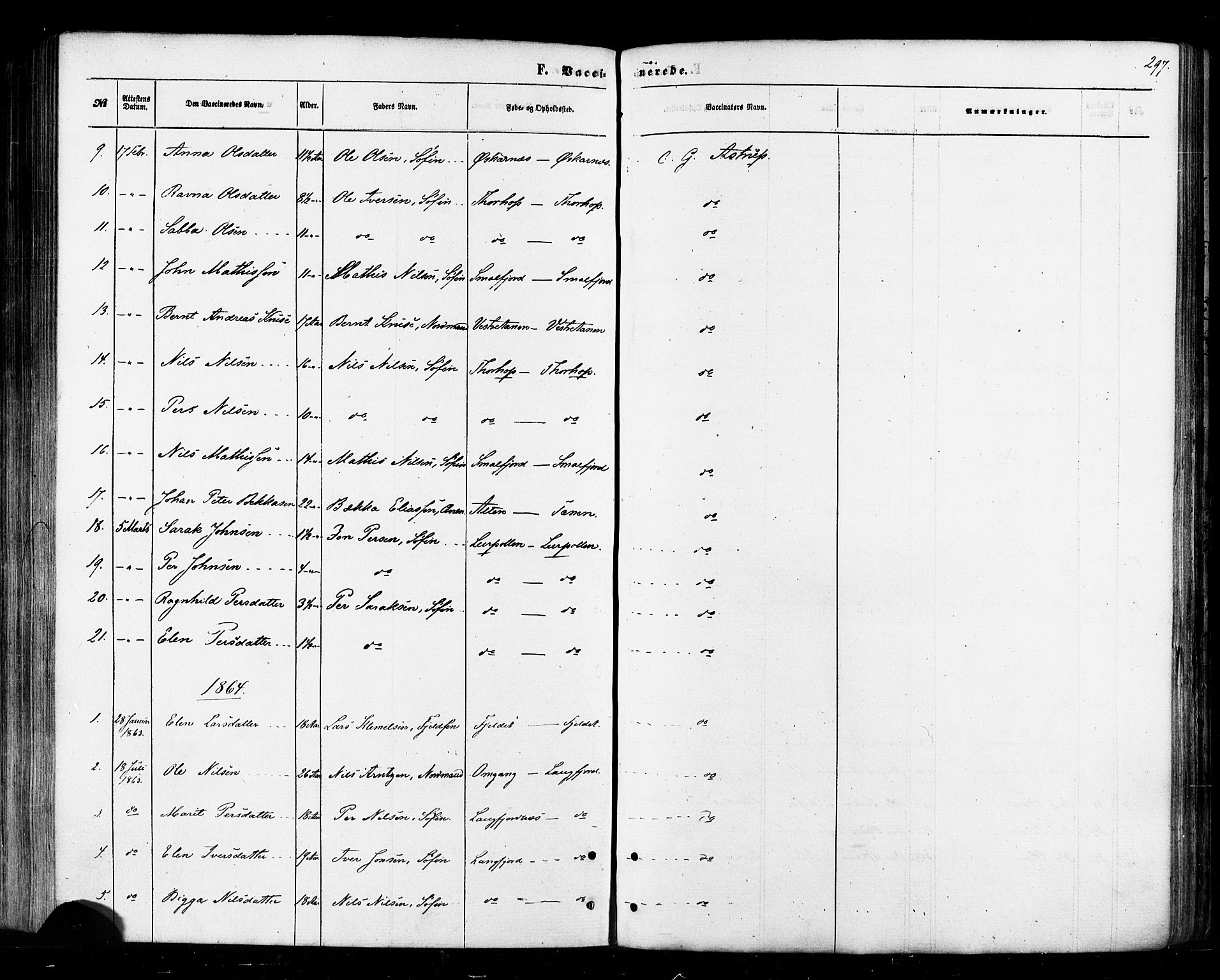 Tana sokneprestkontor, SATØ/S-1334/H/Ha/L0002kirke: Parish register (official) no. 2 /1, 1861-1877, p. 297