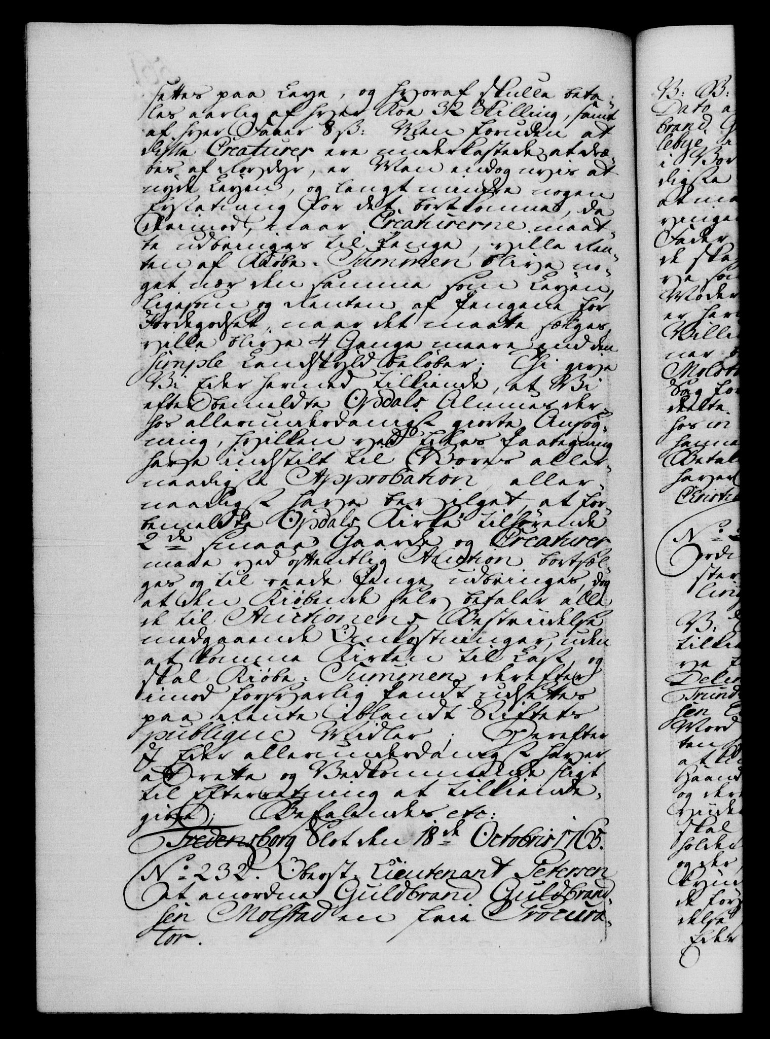 Danske Kanselli 1572-1799, AV/RA-EA-3023/F/Fc/Fca/Fcab/L0037: Norske tegnelser, 1762-1766, p. 561b