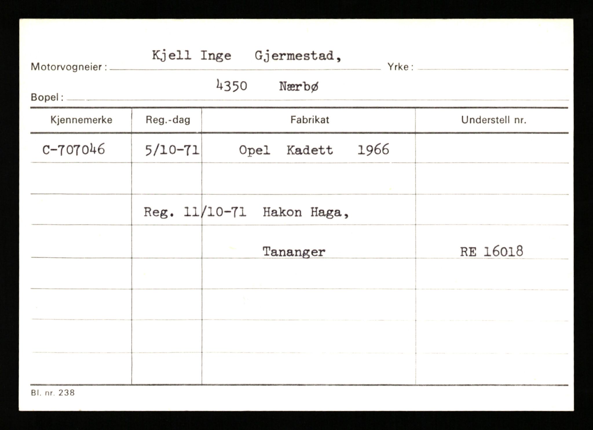 Stavanger trafikkstasjon, SAST/A-101942/0/G/L0012: Registreringsnummer: 363571 - 800000, 1930-1971, p. 2400