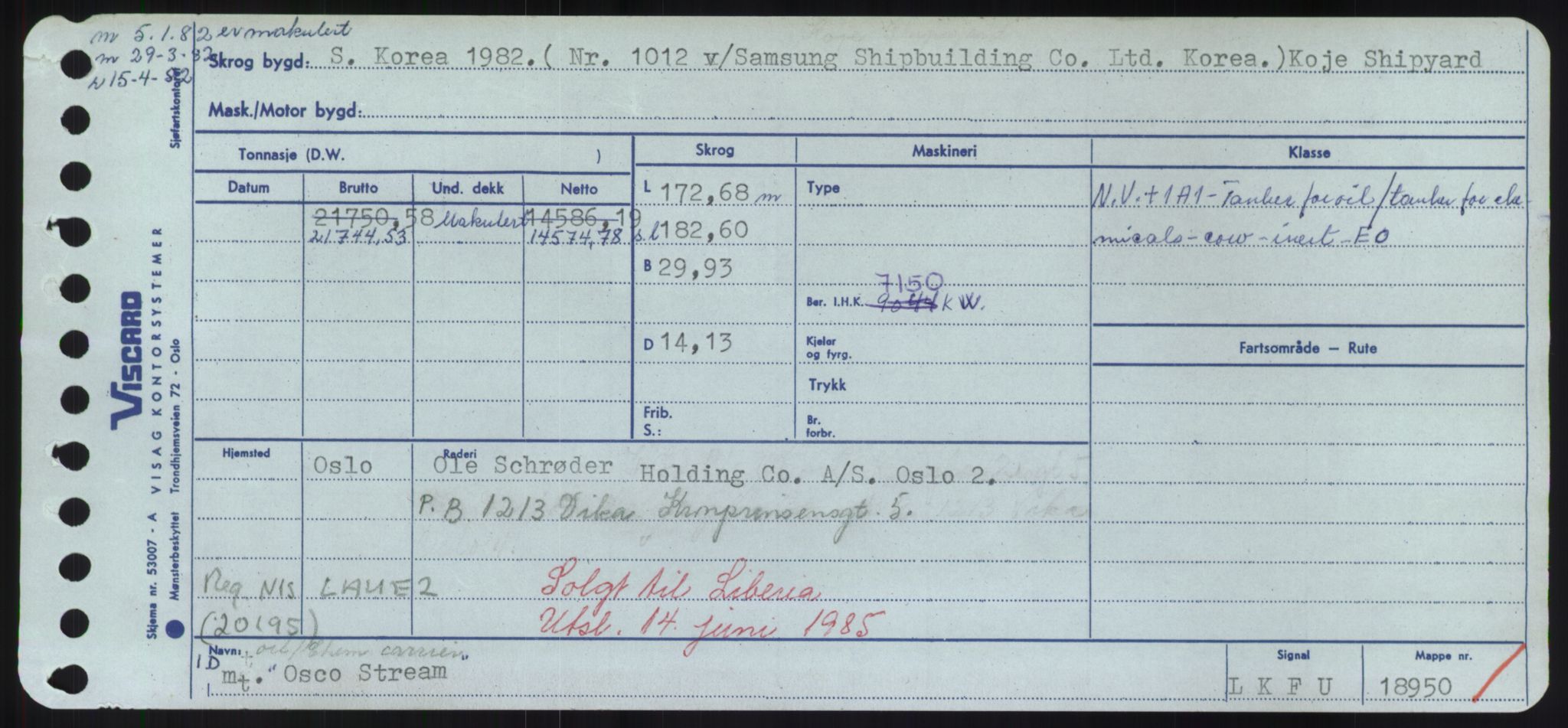 Sjøfartsdirektoratet med forløpere, Skipsmålingen, RA/S-1627/H/Hd/L0028: Fartøy, O, p. 423