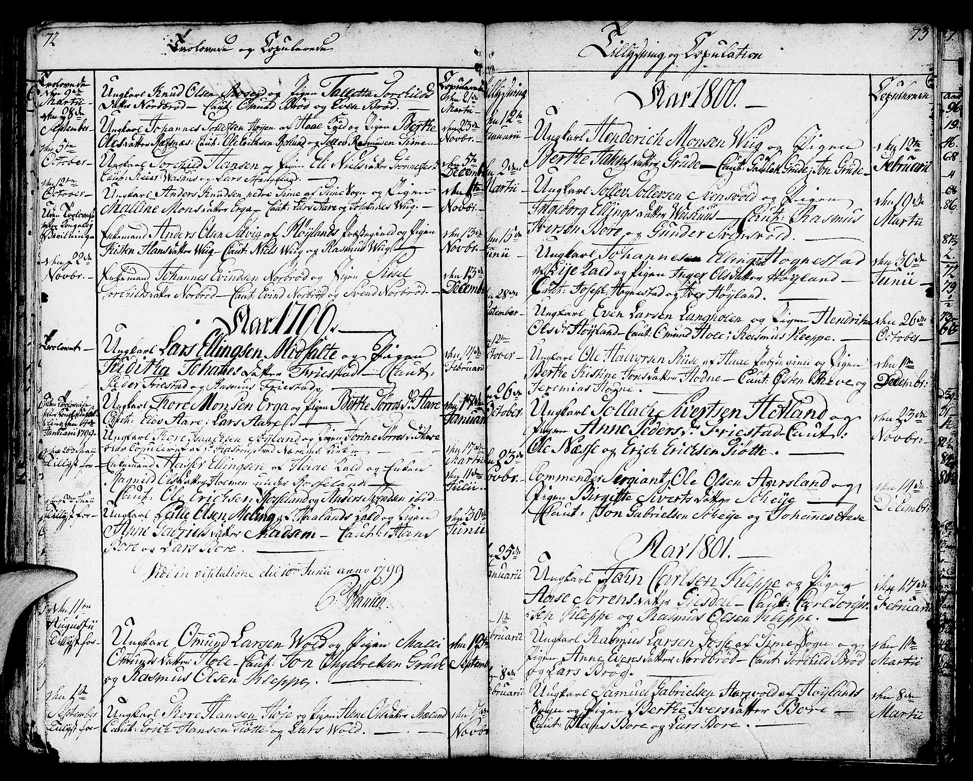 Klepp sokneprestkontor, SAST/A-101803/001/3/30BA/L0001: Parish register (official) no. A 1, 1793-1819, p. 72-73