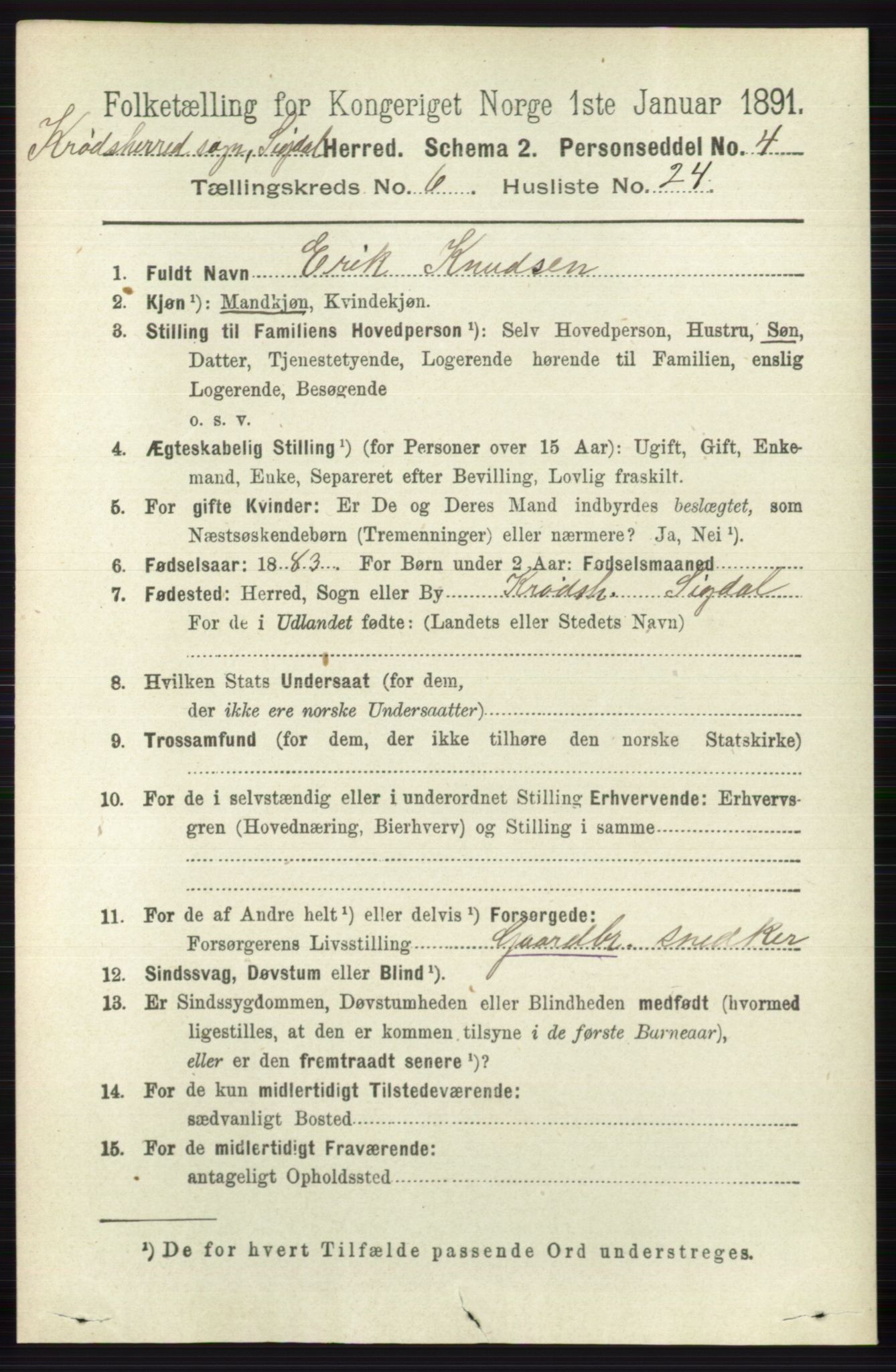 RA, 1891 census for 0621 Sigdal, 1891, p. 6785