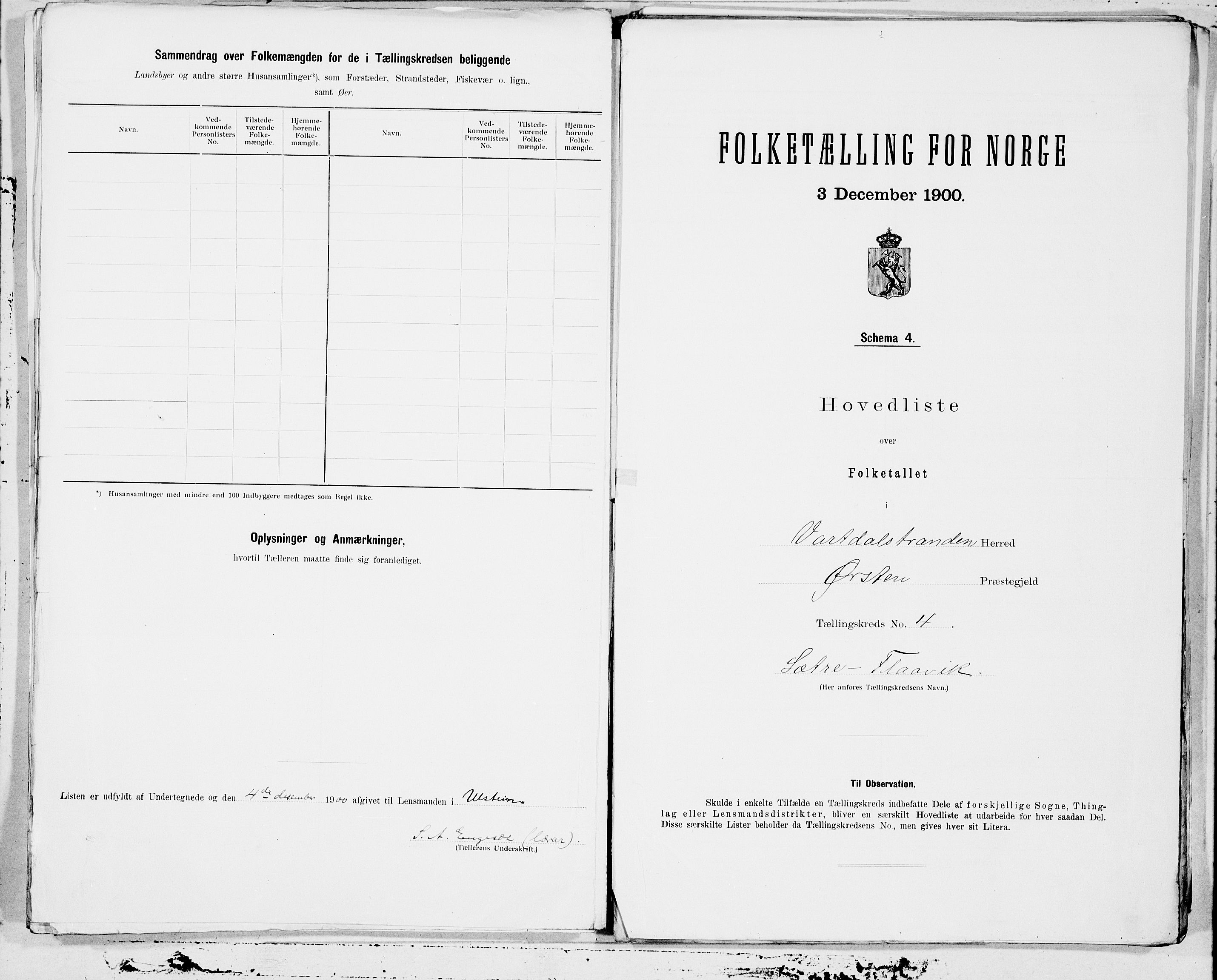 SAT, 1900 census for Vartdal, 1900, p. 8