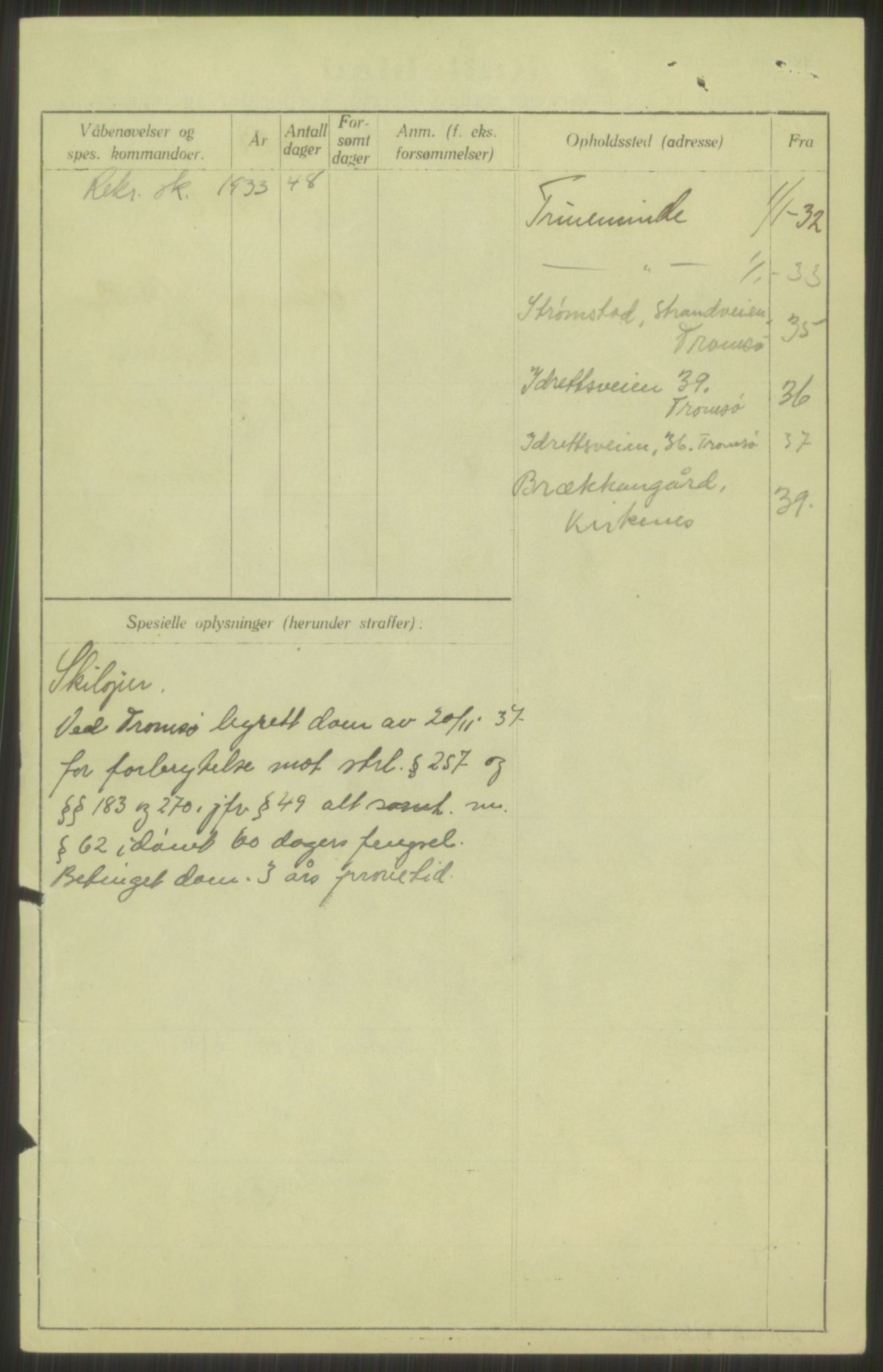 Forsvaret, Troms infanteriregiment nr. 16, AV/RA-RAFA-3146/P/Pa/L0016: Rulleblad for regimentets menige mannskaper, årsklasse 1932, 1932, p. 80