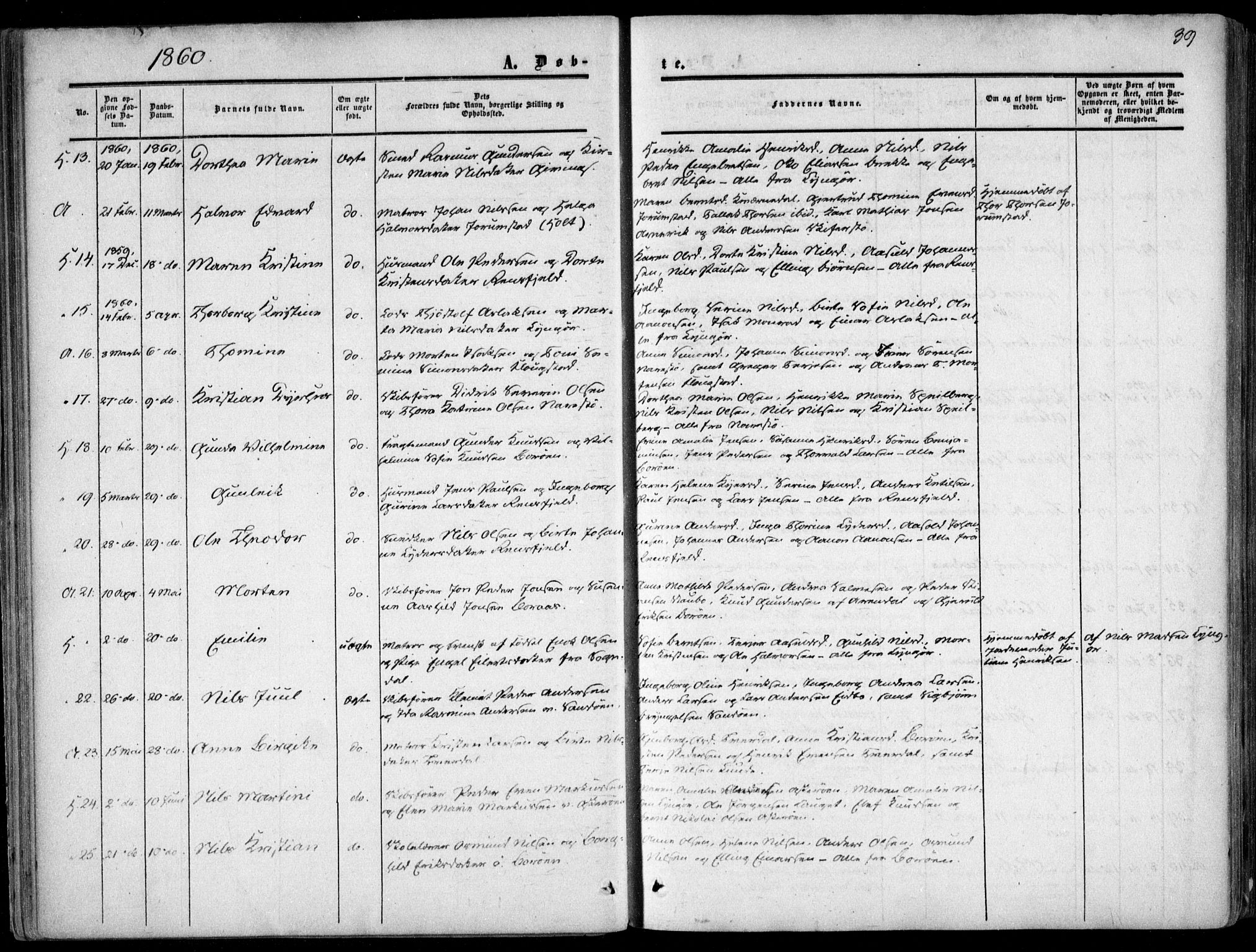 Dypvåg sokneprestkontor, SAK/1111-0007/F/Fa/Faa/L0006: Parish register (official) no. A 6, 1855-1872, p. 40