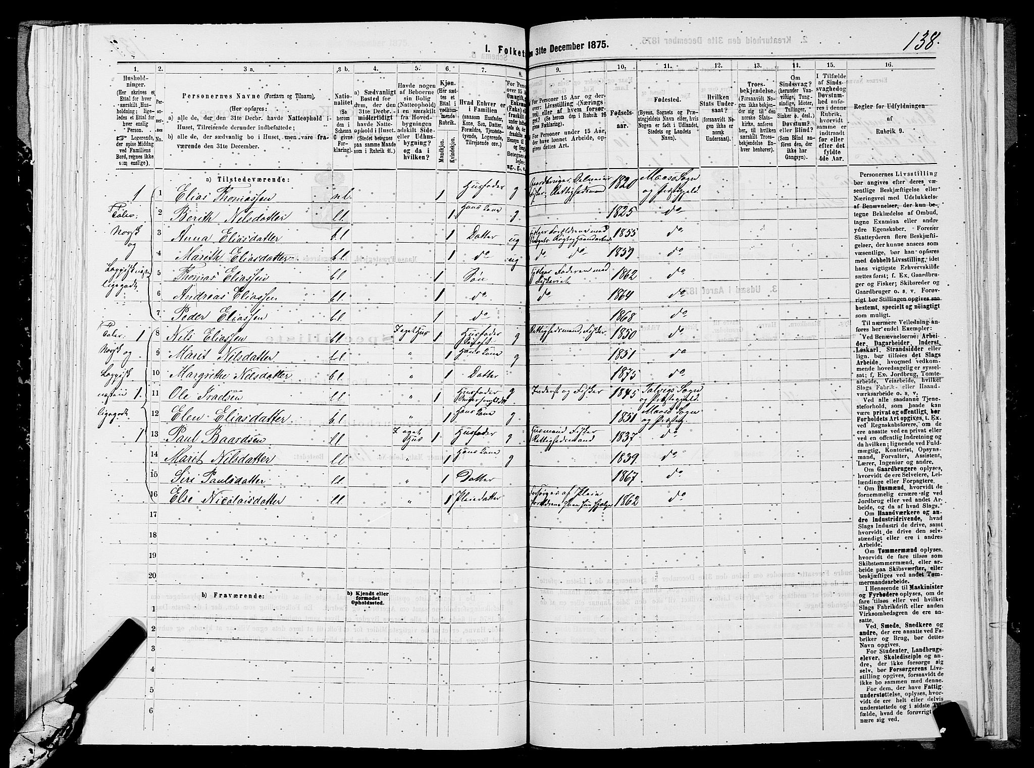 SATØ, 1875 census for 2018P Måsøy, 1875, p. 1138