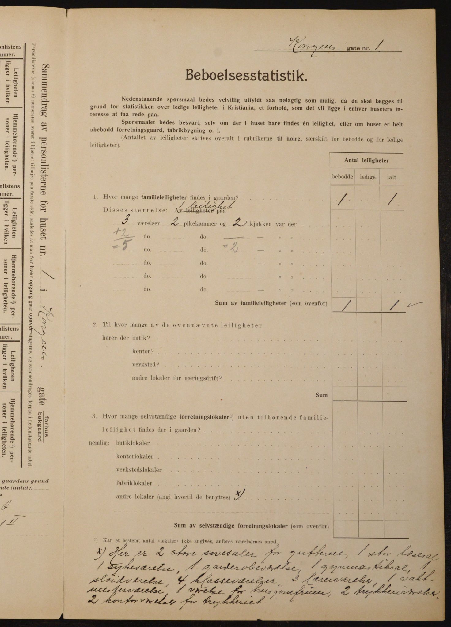 OBA, Municipal Census 1910 for Kristiania, 1910, p. 50955