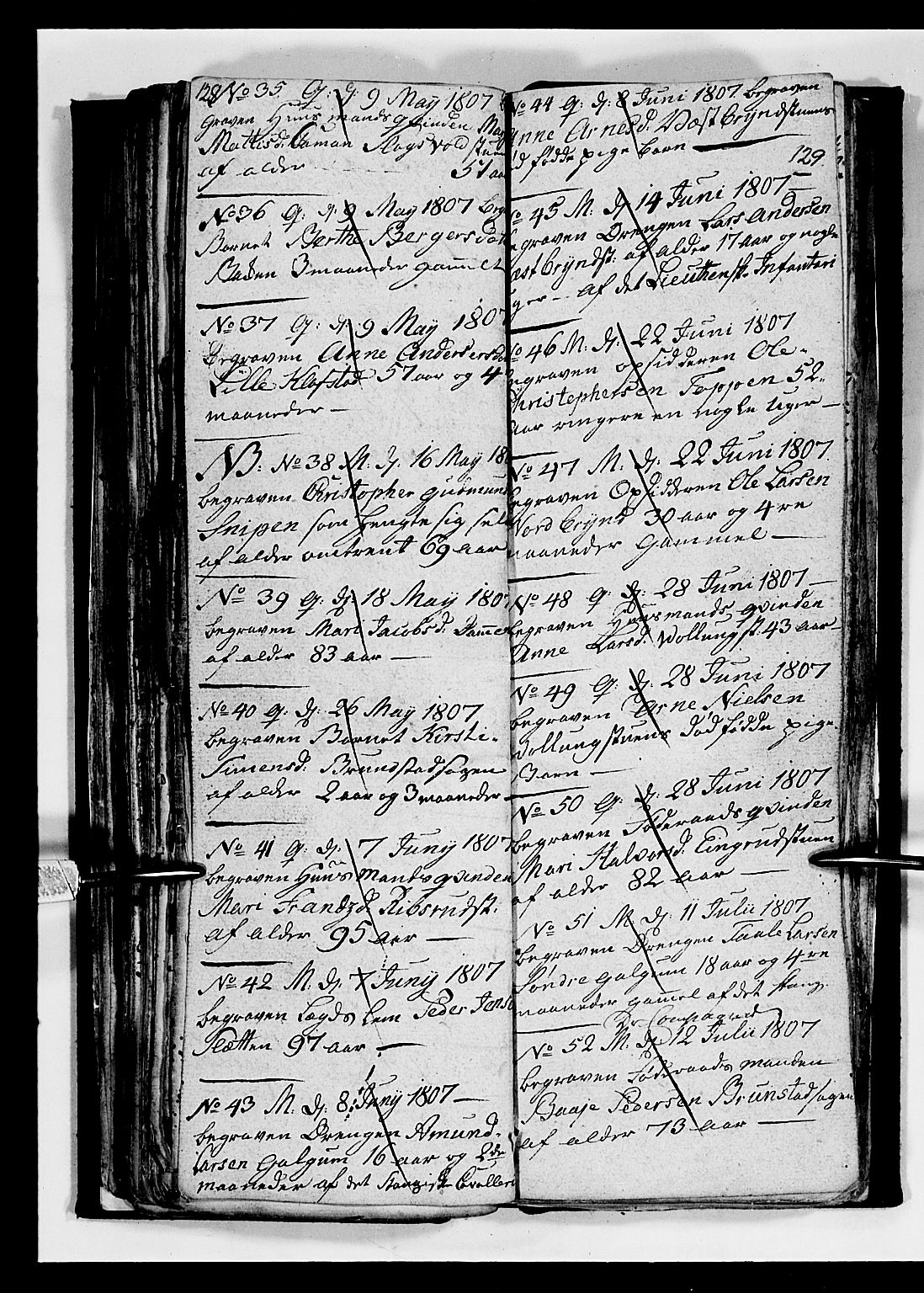 Romedal prestekontor, SAH/PREST-004/L/L0004: Parish register (copy) no. 4, 1807-1814, p. 128-129