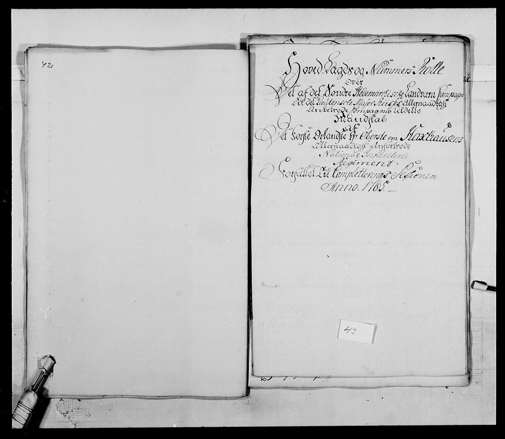 Kommanderende general (KG I) med Det norske krigsdirektorium, AV/RA-EA-5419/E/Ea/L0503b: 1. Opplandske regiment, 1764-1765, p. 618