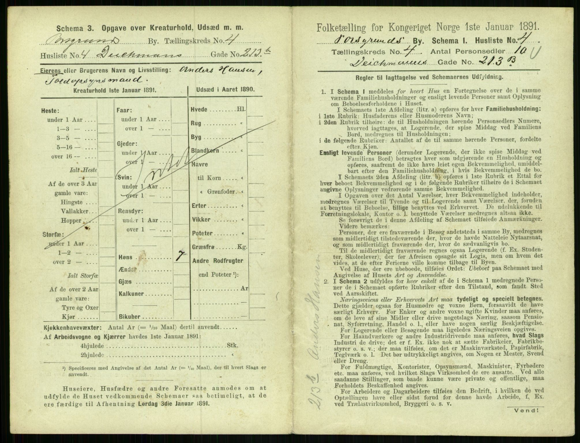 RA, 1891 census for 0805 Porsgrunn, 1891, p. 789