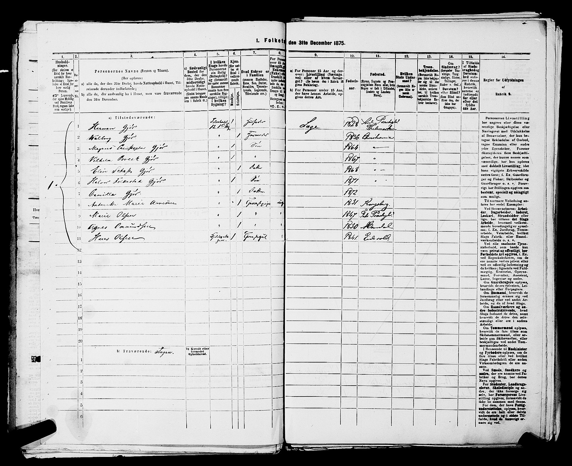 RA, 1875 census for 0301 Kristiania, 1875, p. 3394