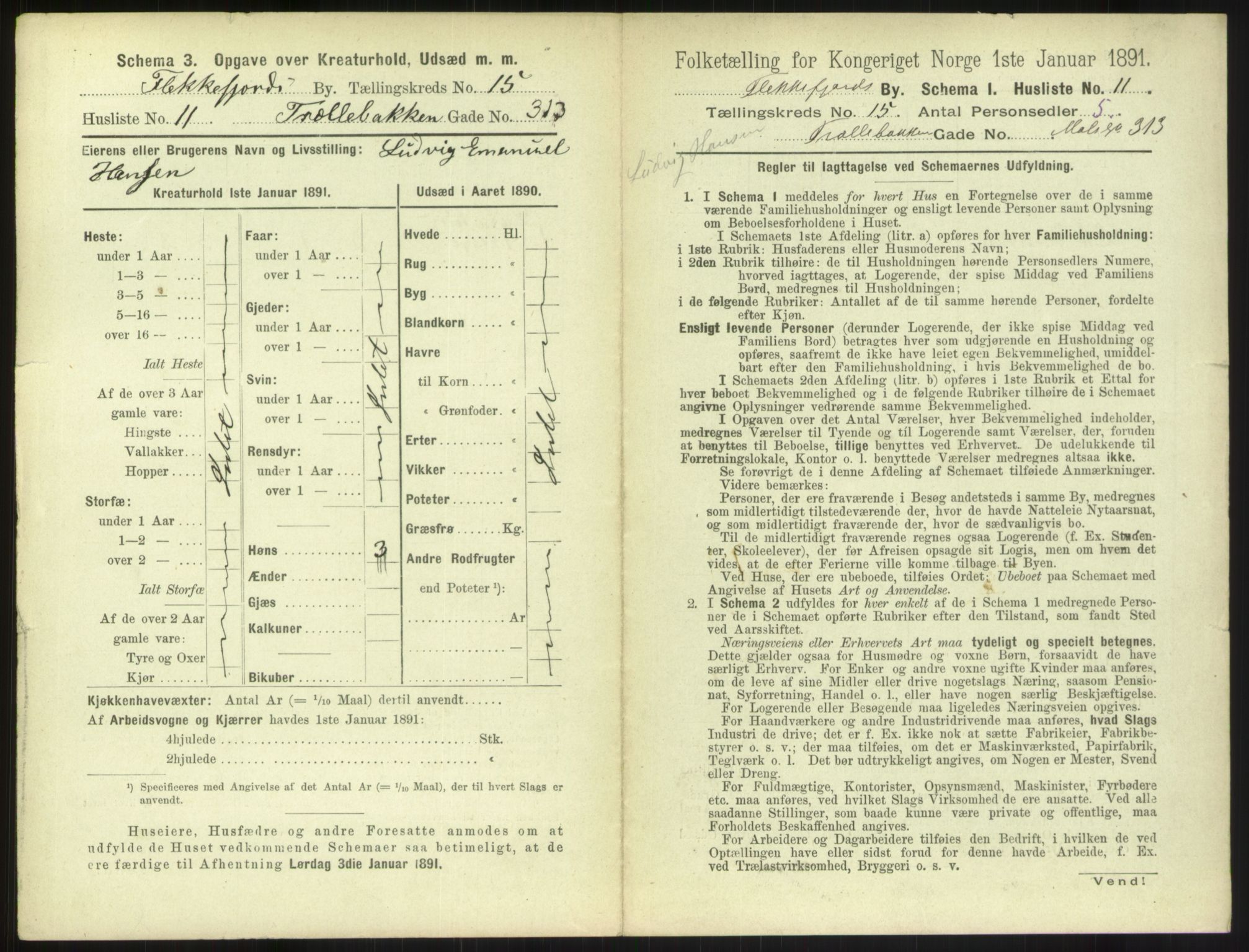 RA, 1891 census for 1004 Flekkefjord, 1891, p. 536