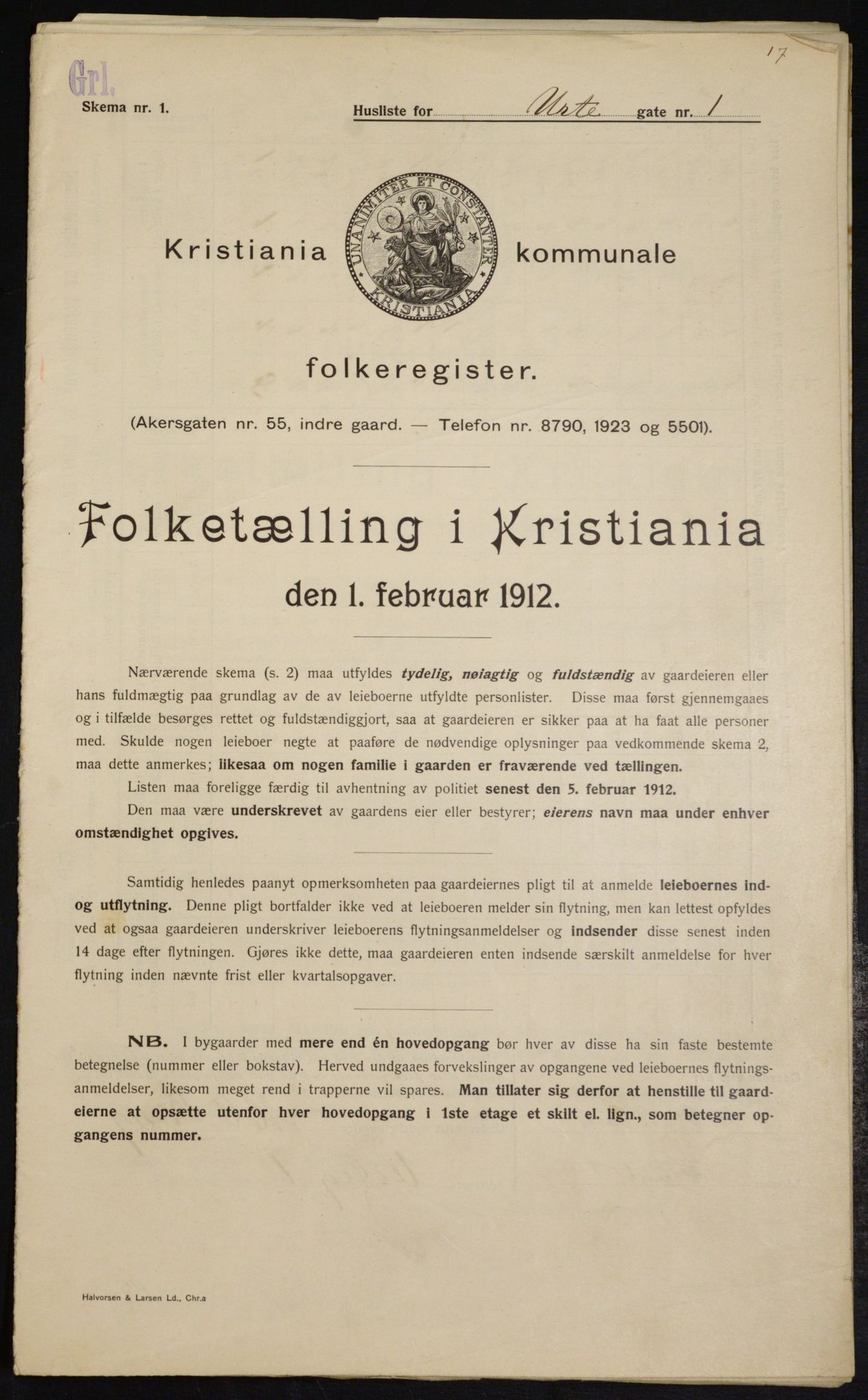 OBA, Municipal Census 1912 for Kristiania, 1912, p. 120542