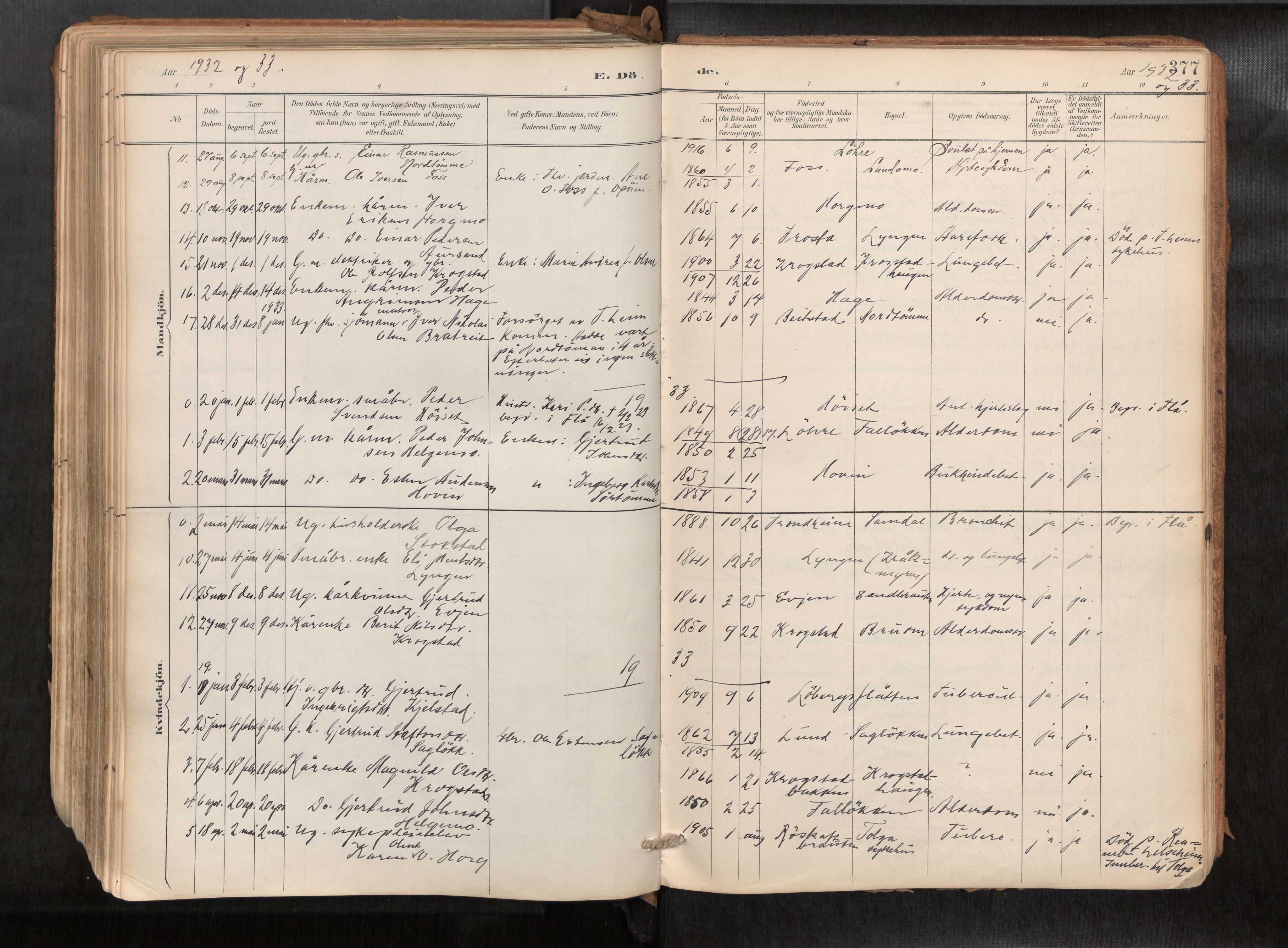 Ministerialprotokoller, klokkerbøker og fødselsregistre - Sør-Trøndelag, SAT/A-1456/692/L1105b: Parish register (official) no. 692A06, 1891-1934, p. 377