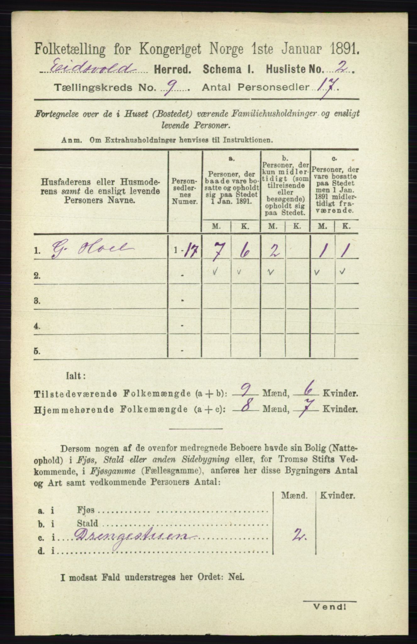 RA, 1891 census for 0237 Eidsvoll, 1891, p. 6524